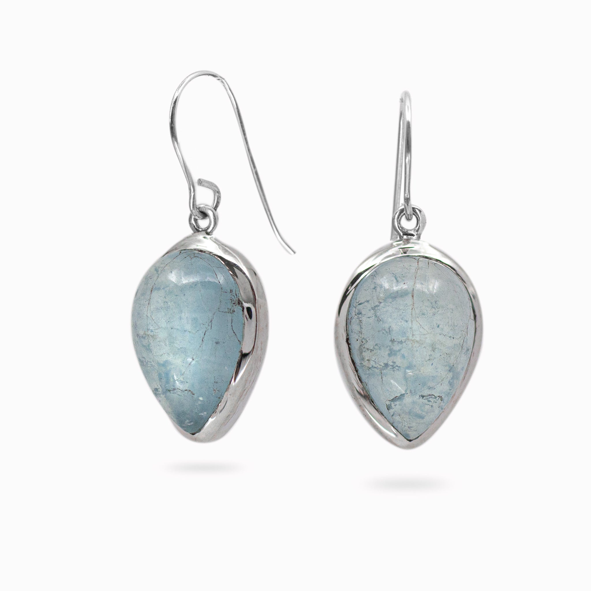 Silver Aquamarine Drop selling Earrings