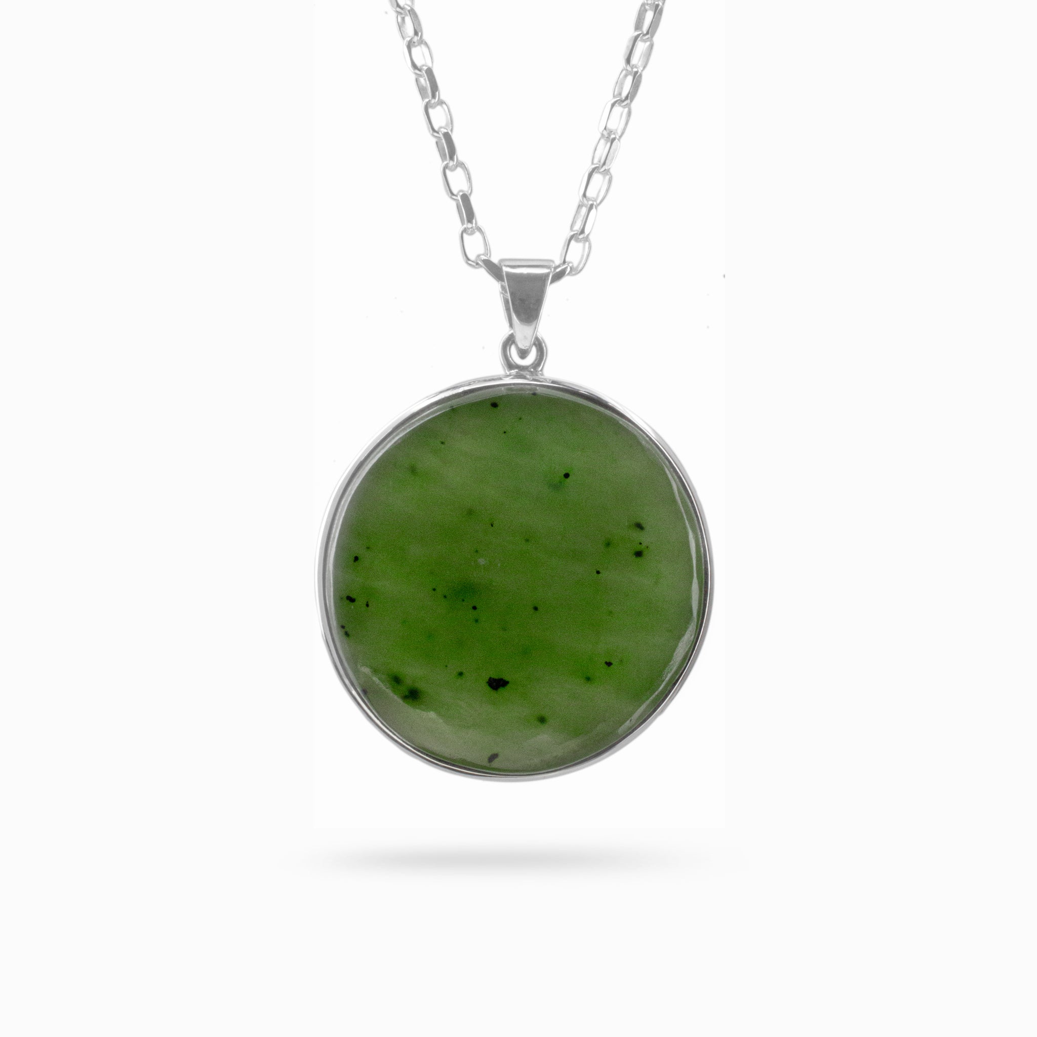 Silver on sale jade necklace