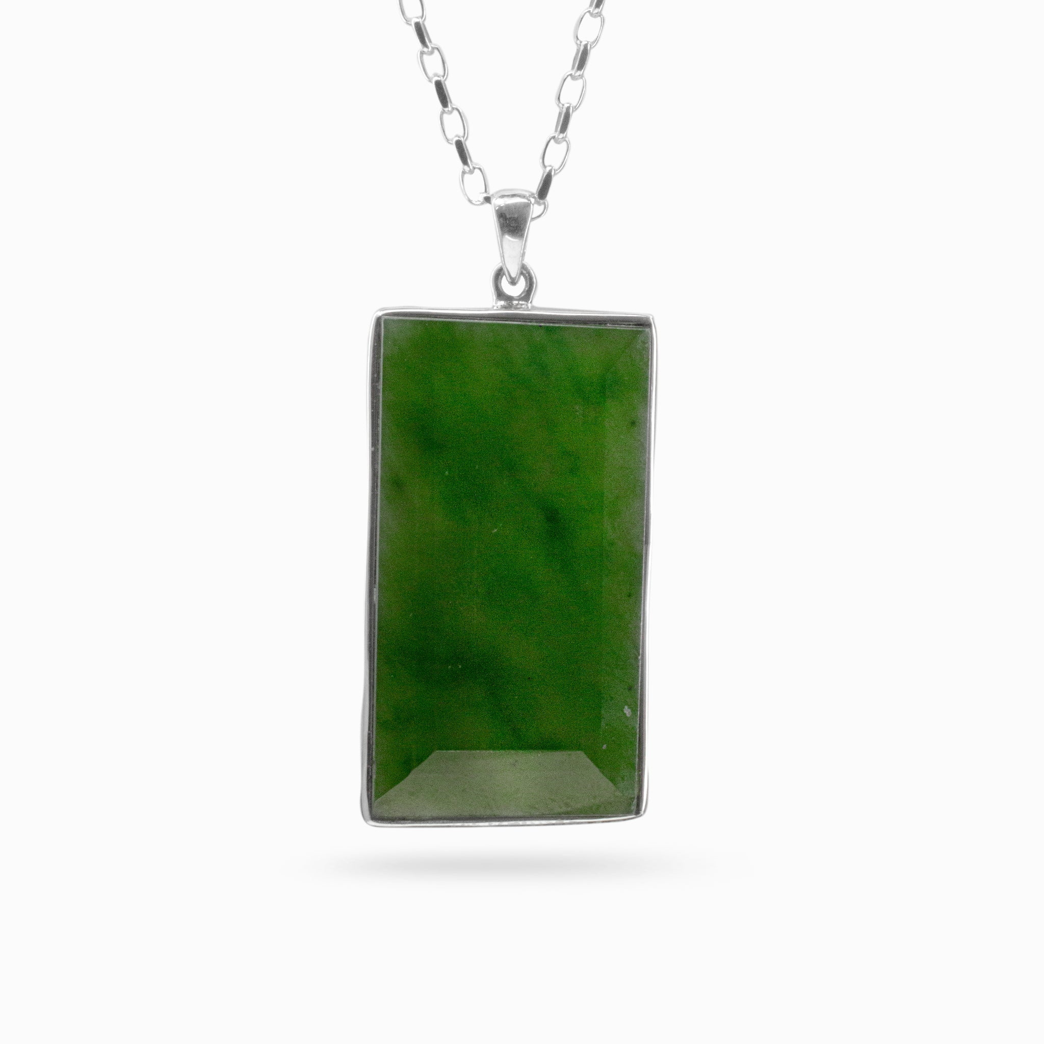 Square jade store necklace