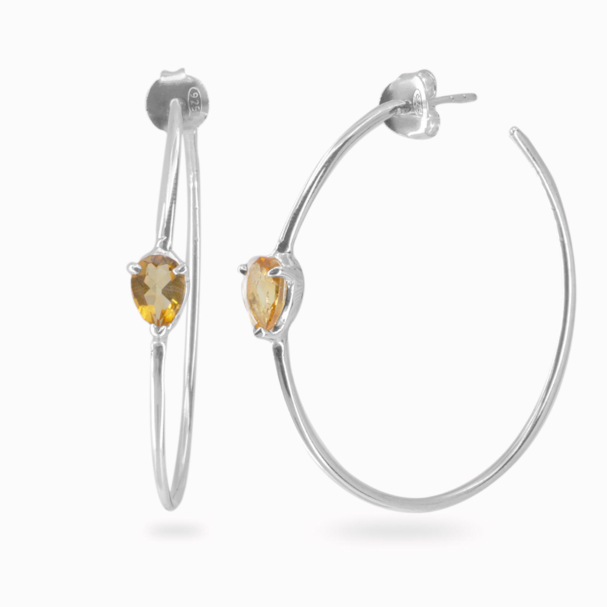 Citrine hoop store earrings