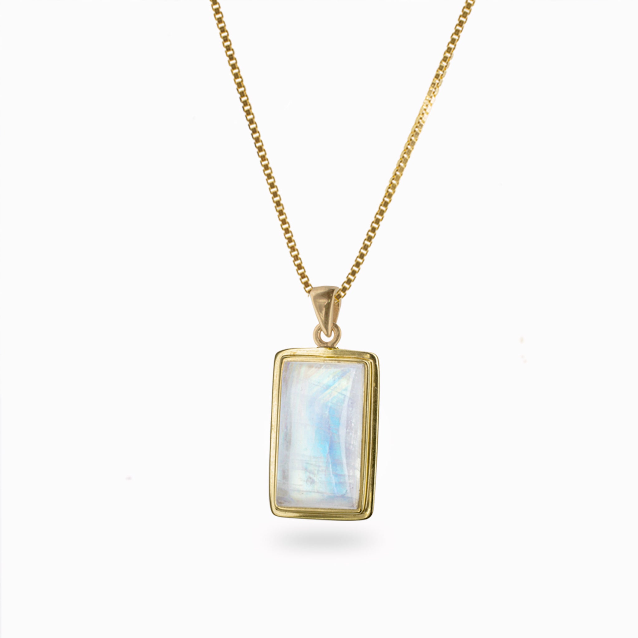 Rainbow Moonstone Necklace In Gold Vermeil | Made In Earth Australia