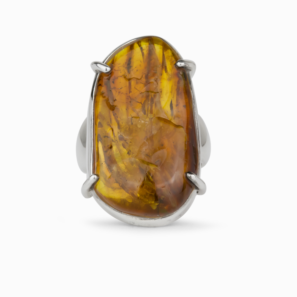 Large on sale amber ring