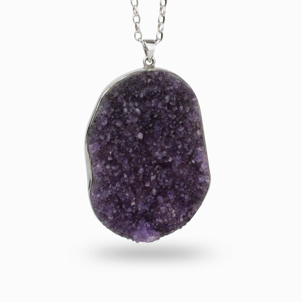 Amethyst druzy deals pendant