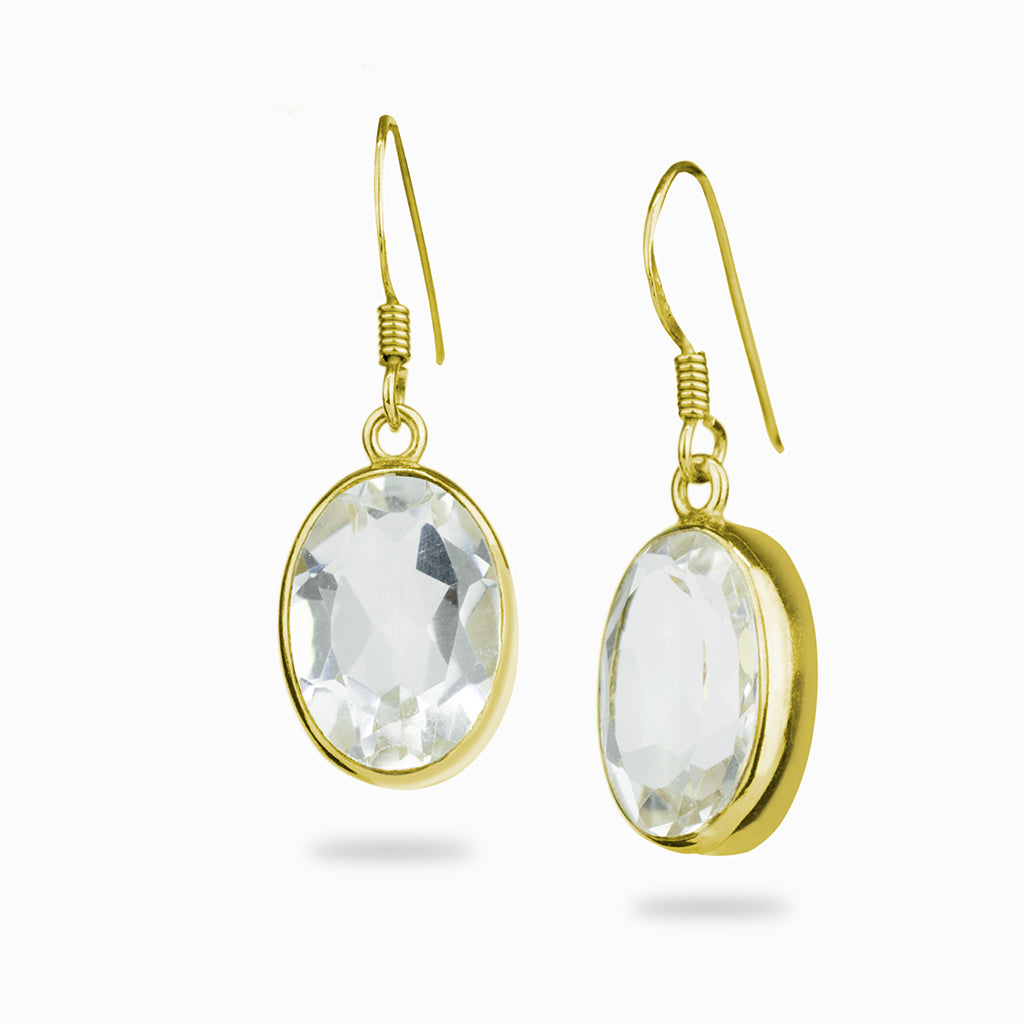 Quartz dangle online earrings