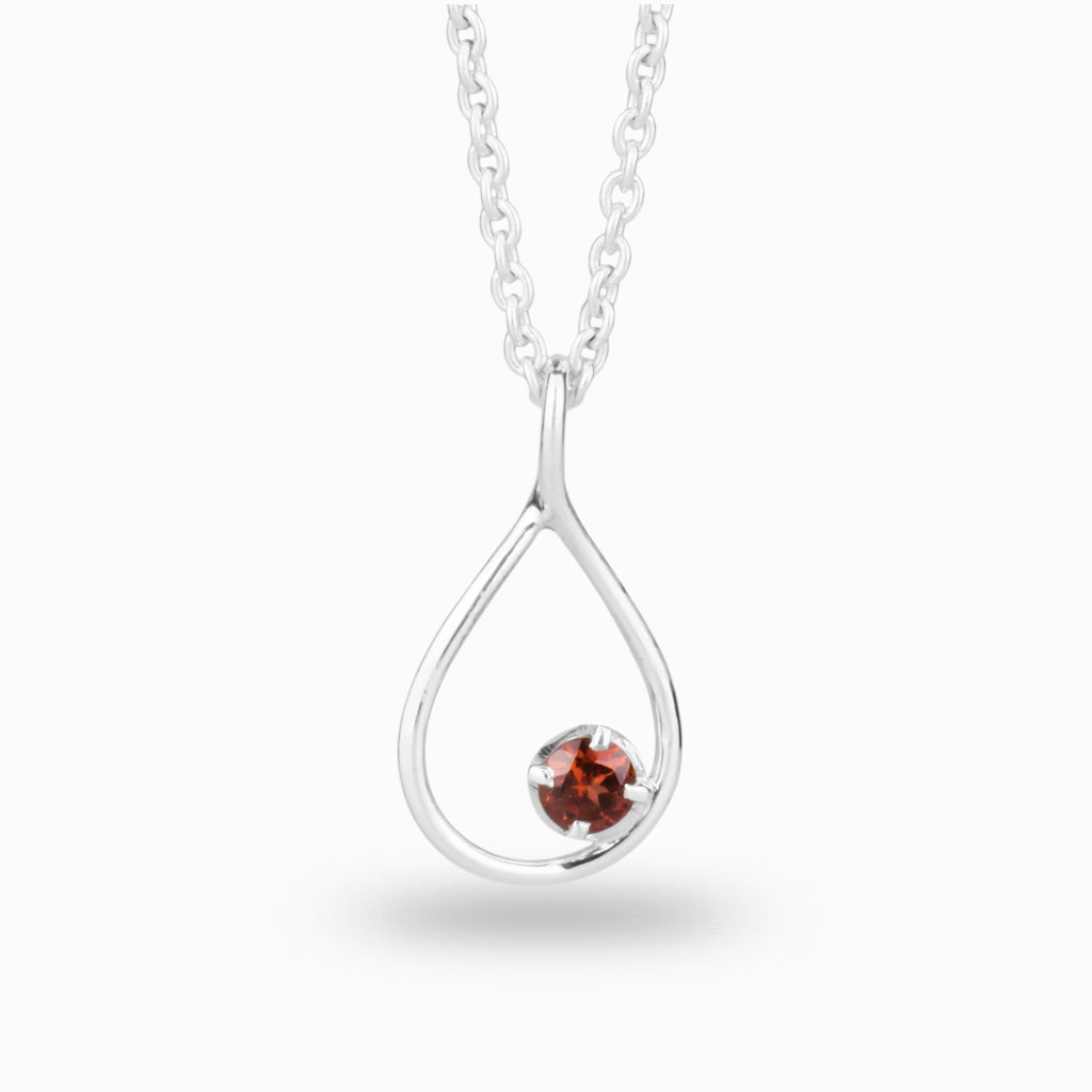 White gold deals garnet necklace