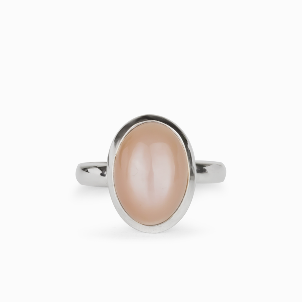 Peach moonstone deals ring