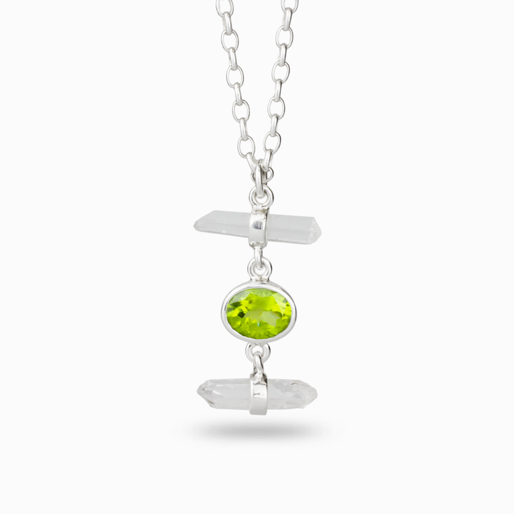 Peridot necklace store silver