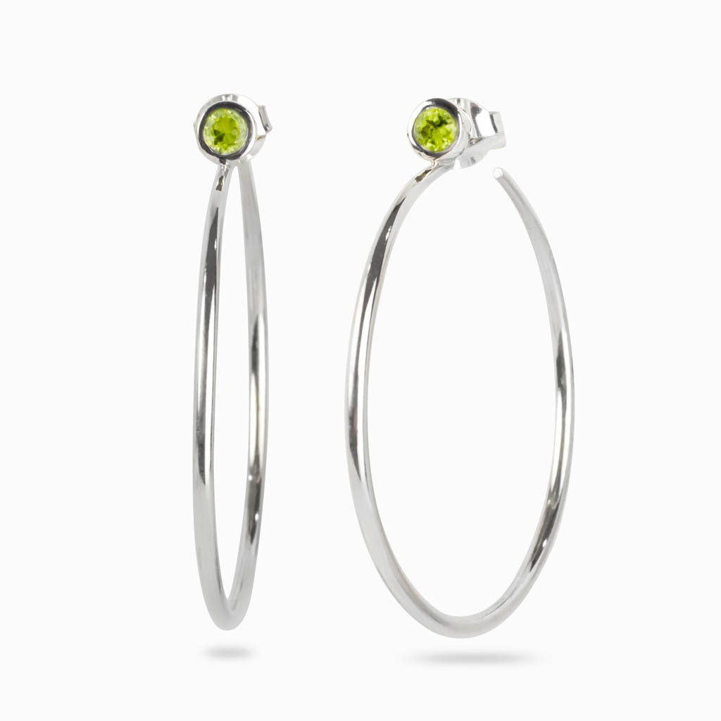 Peridot hoop store earrings