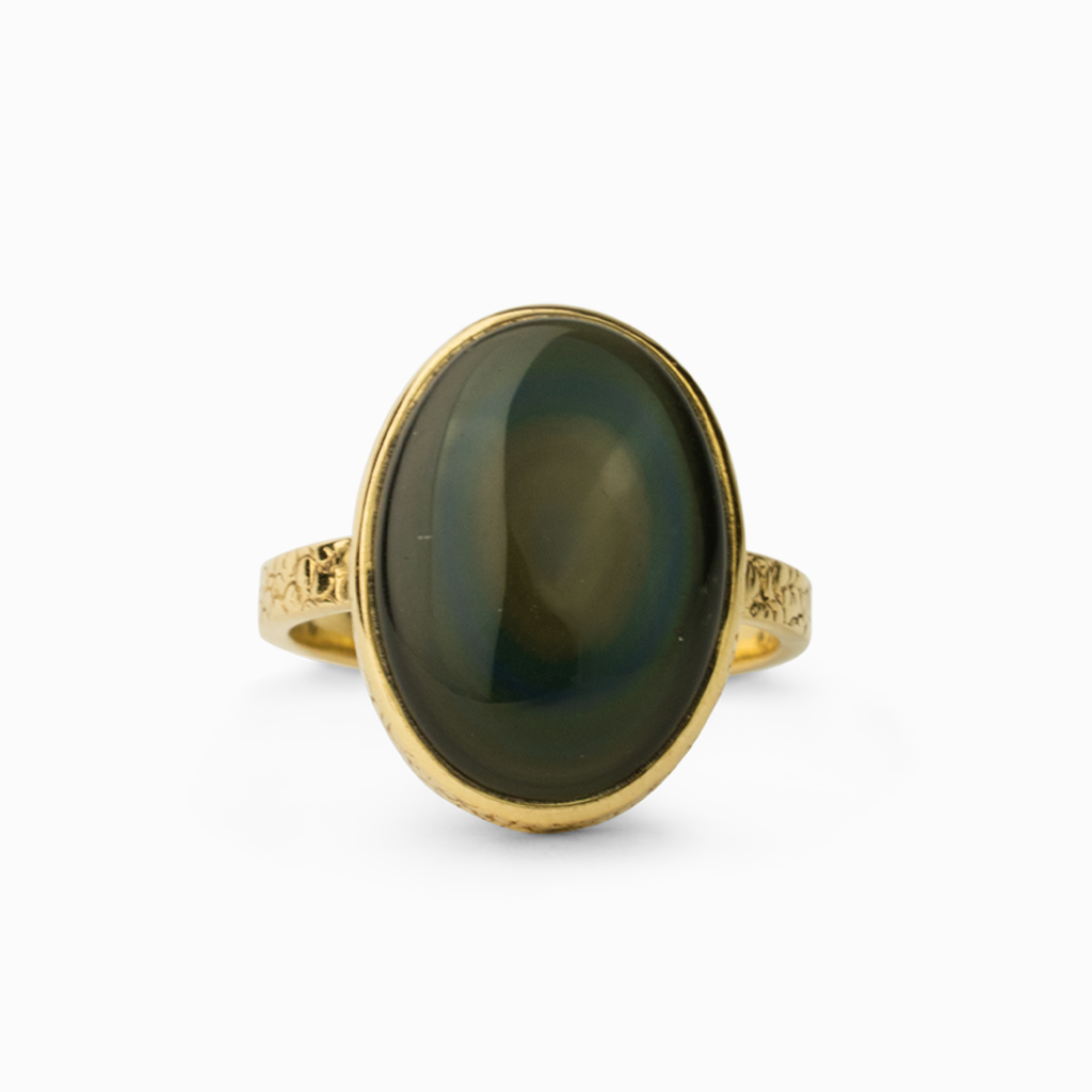 Green hot sale obsidian ring