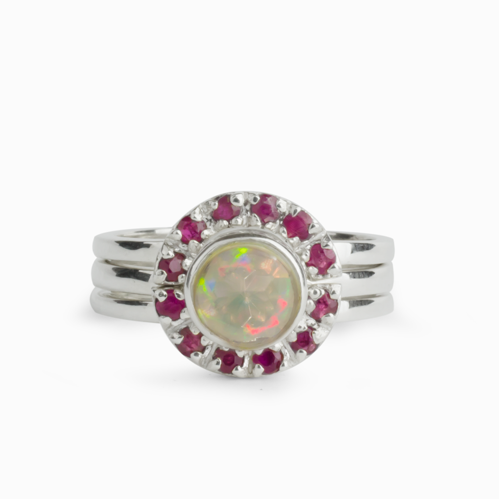 Ruby and opal 2024 engagement ring