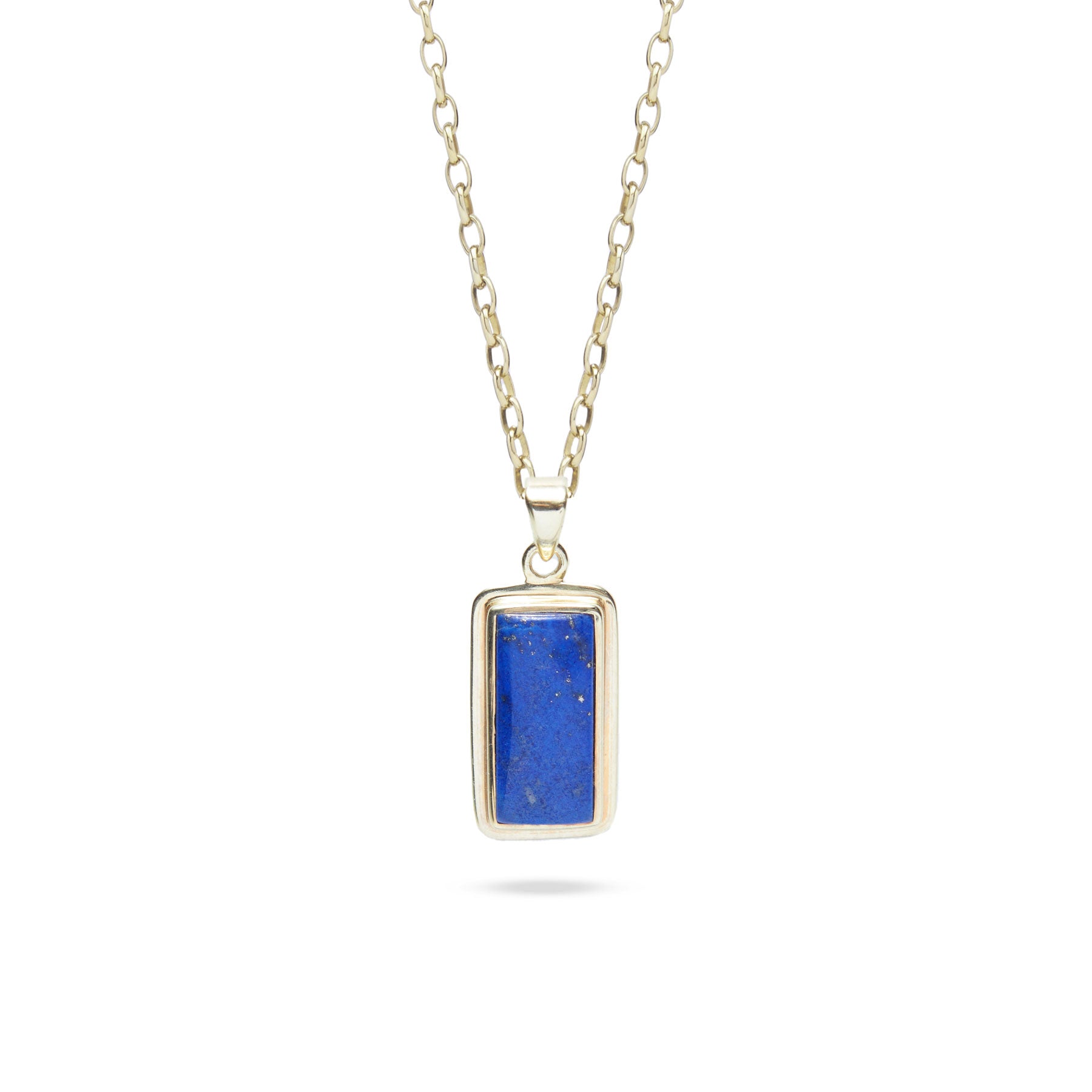 Lapis Lazuli rectangle bezel pendant 