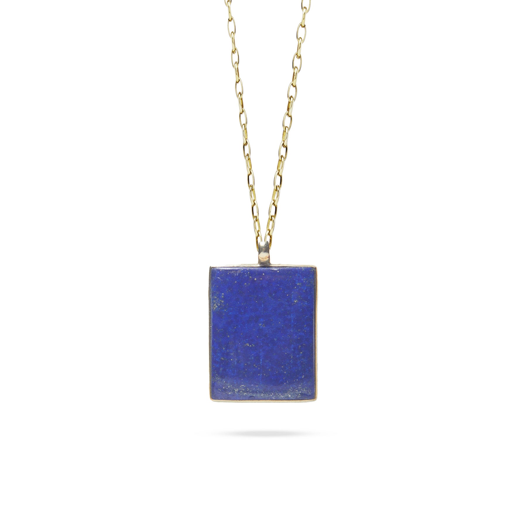 lapis lazuli rectangle pendant with fixed hook 