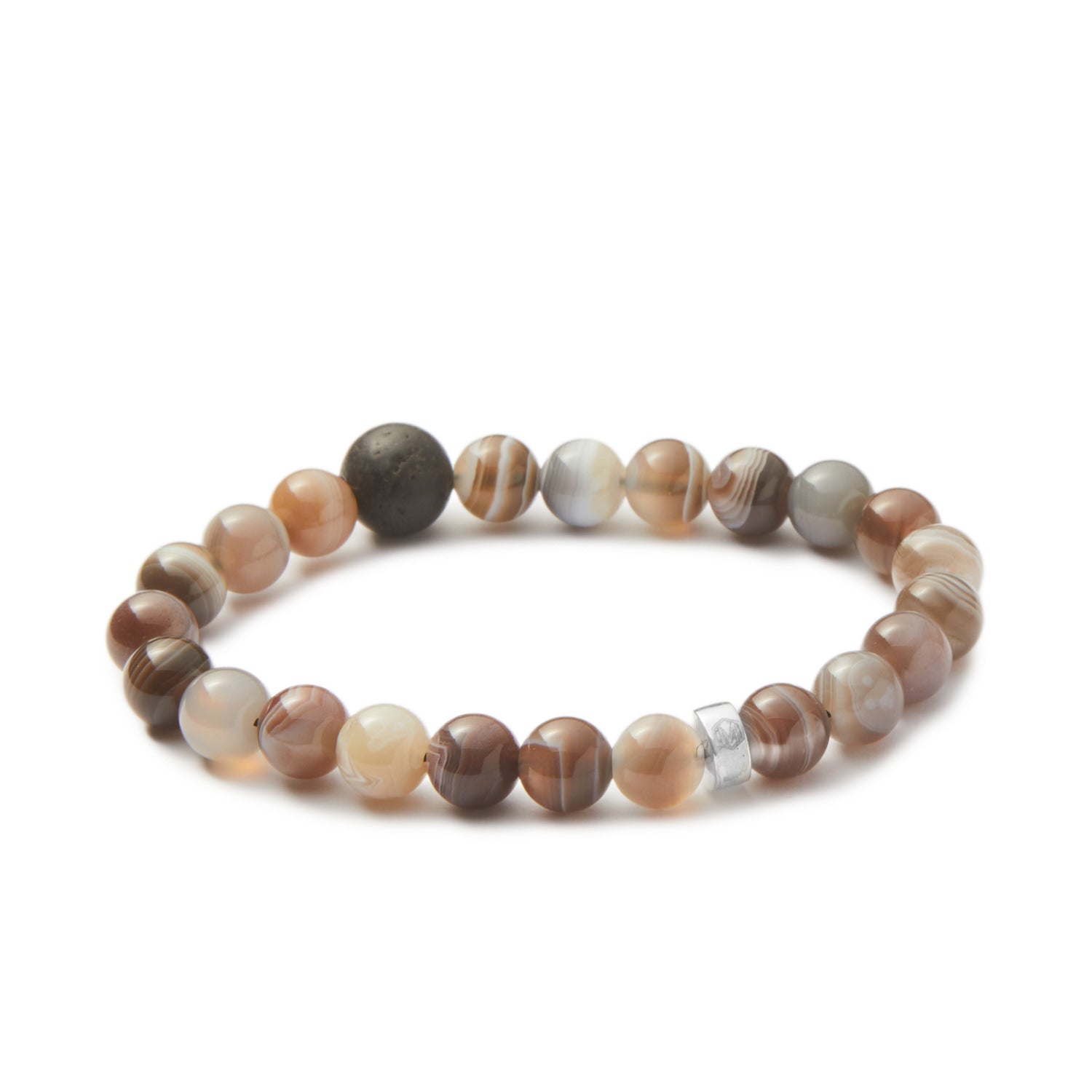 Botswana Agate & Lava Stone Bracelet