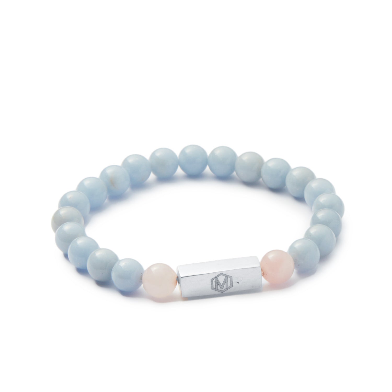 Angelite & Rose Quartz Beaded Bracelet