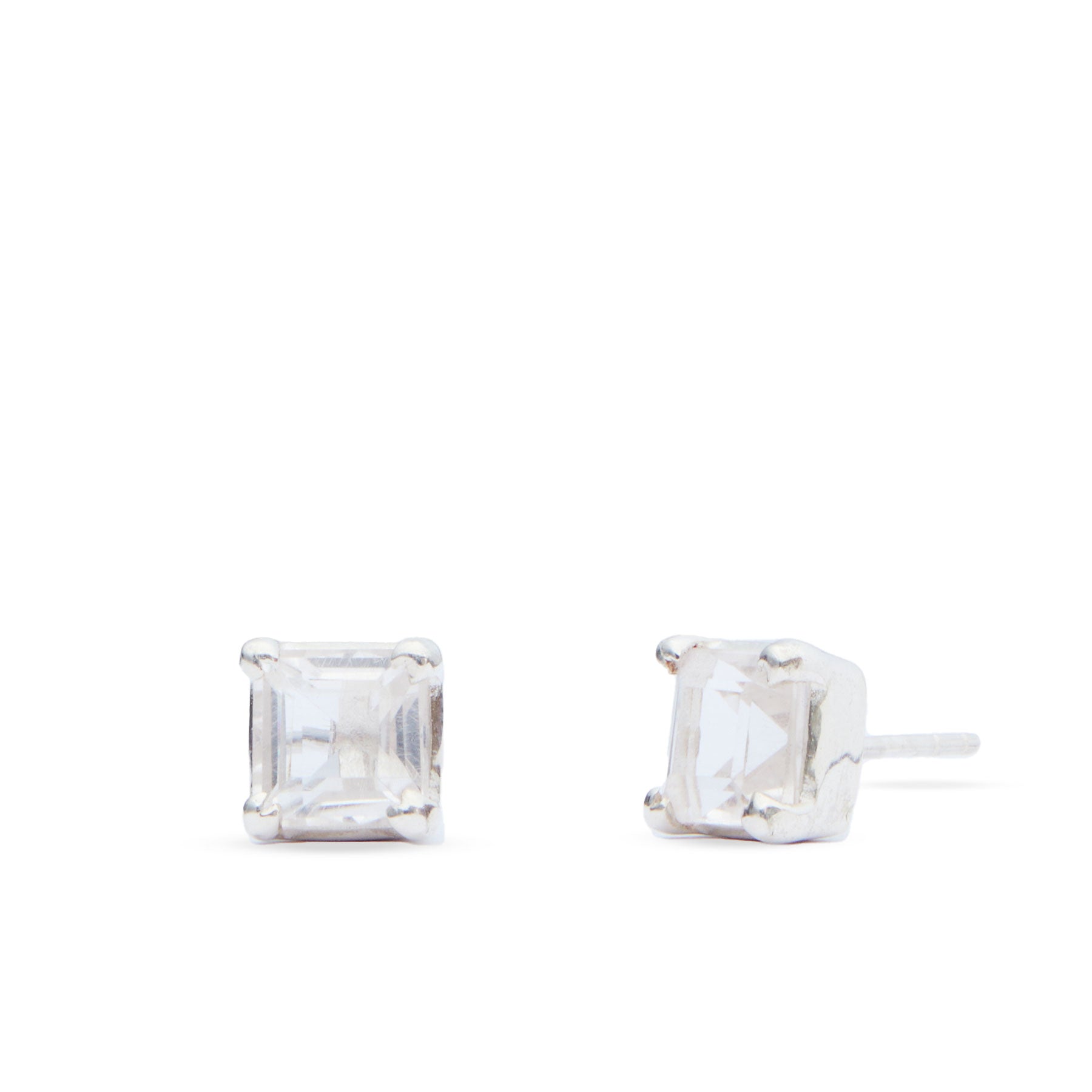 Clear Quartz Stud Earrings