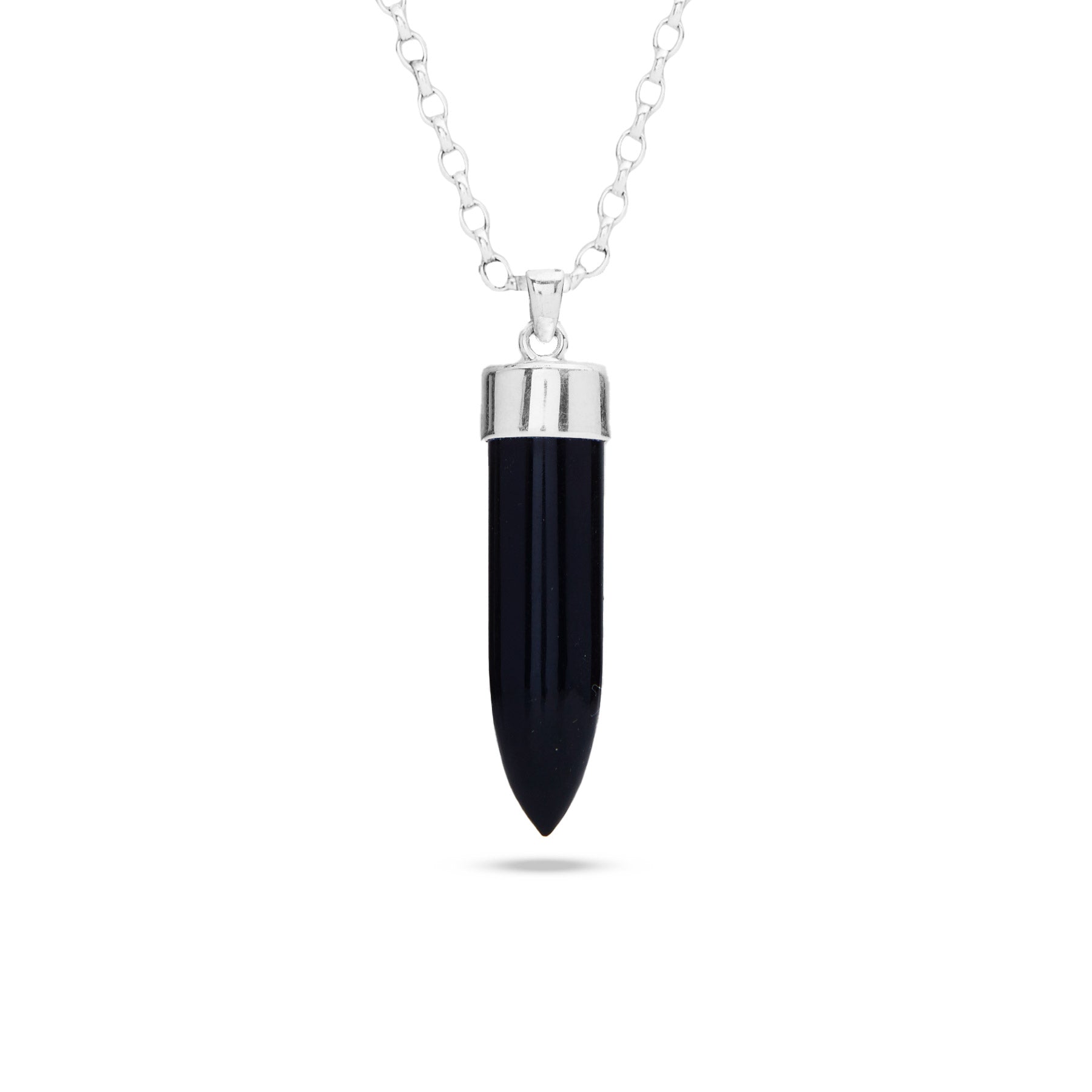 Black Onyx Bullet Necklace