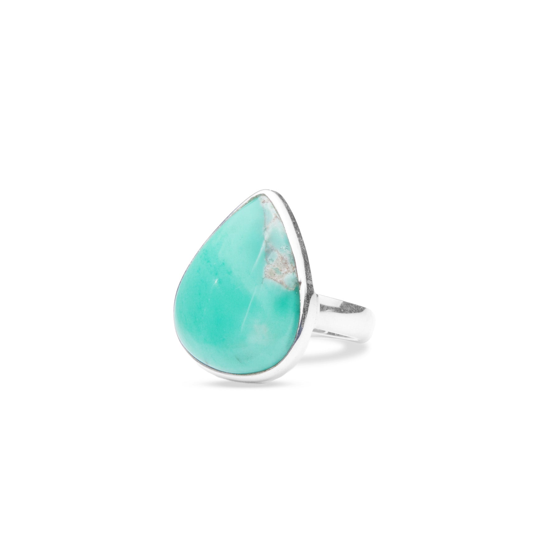 Variscite teardrop cab bezel ring 