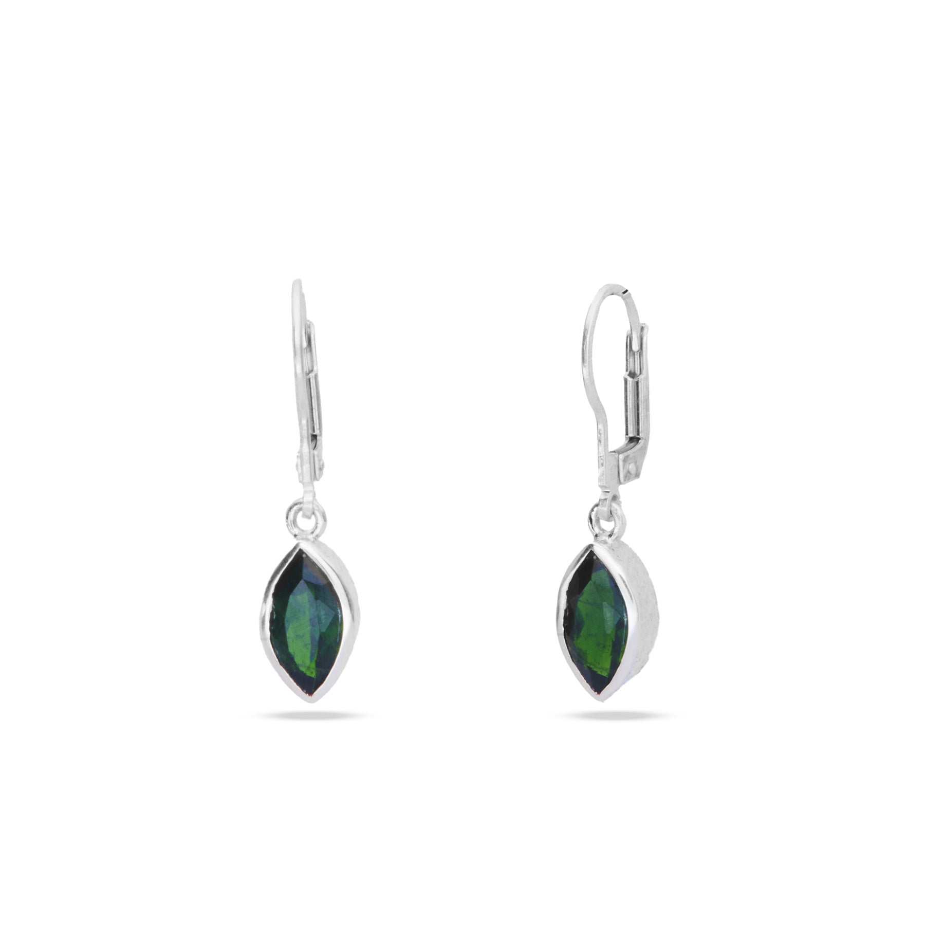 Chrome diopside marquise drop earrings 