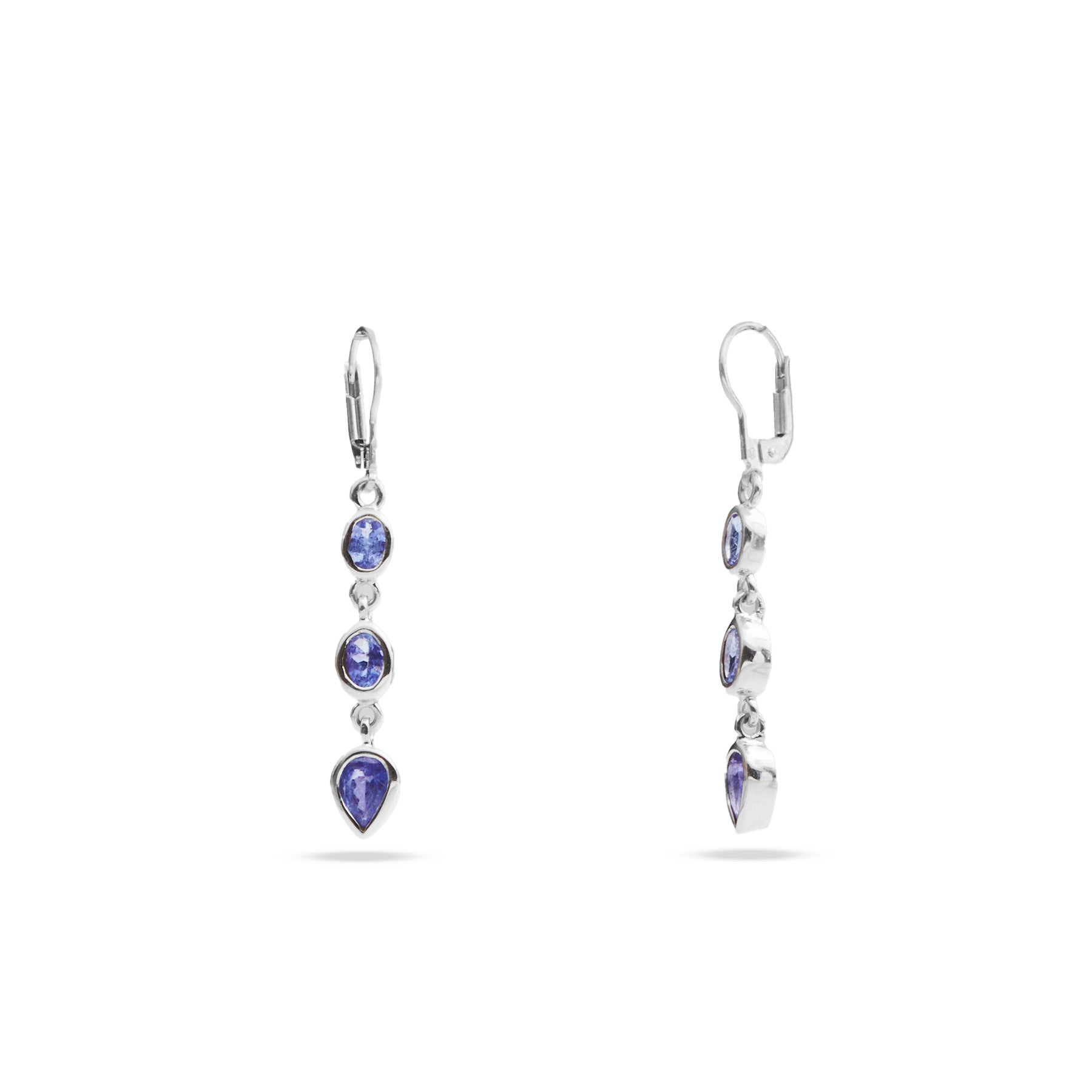 Tanzanite and moonstone gemstone e cheapest gold dangle earrings