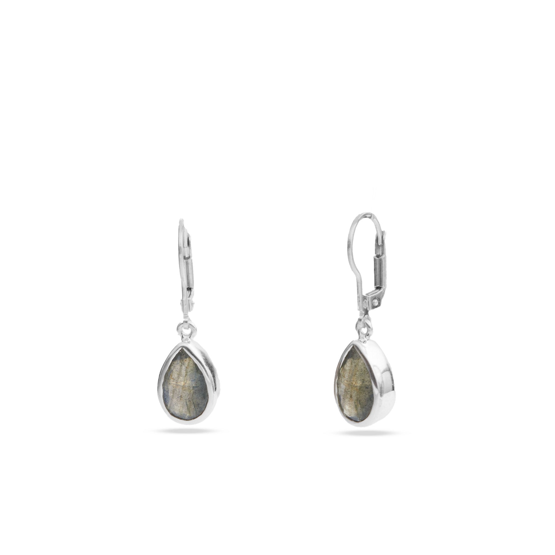 Labradorite faceted teardrop earrings 