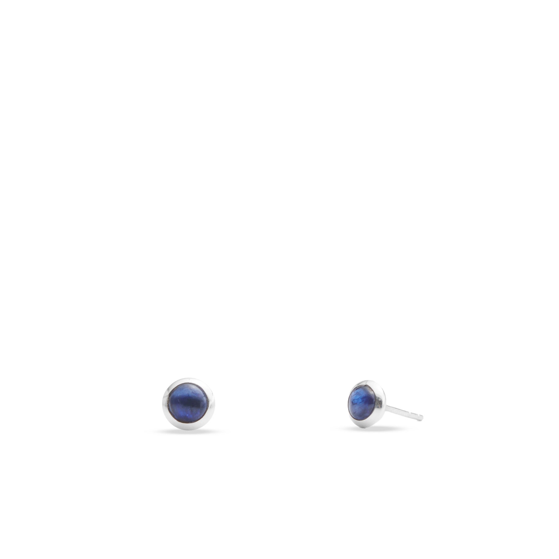 Kyanite round cabochon stud earrings