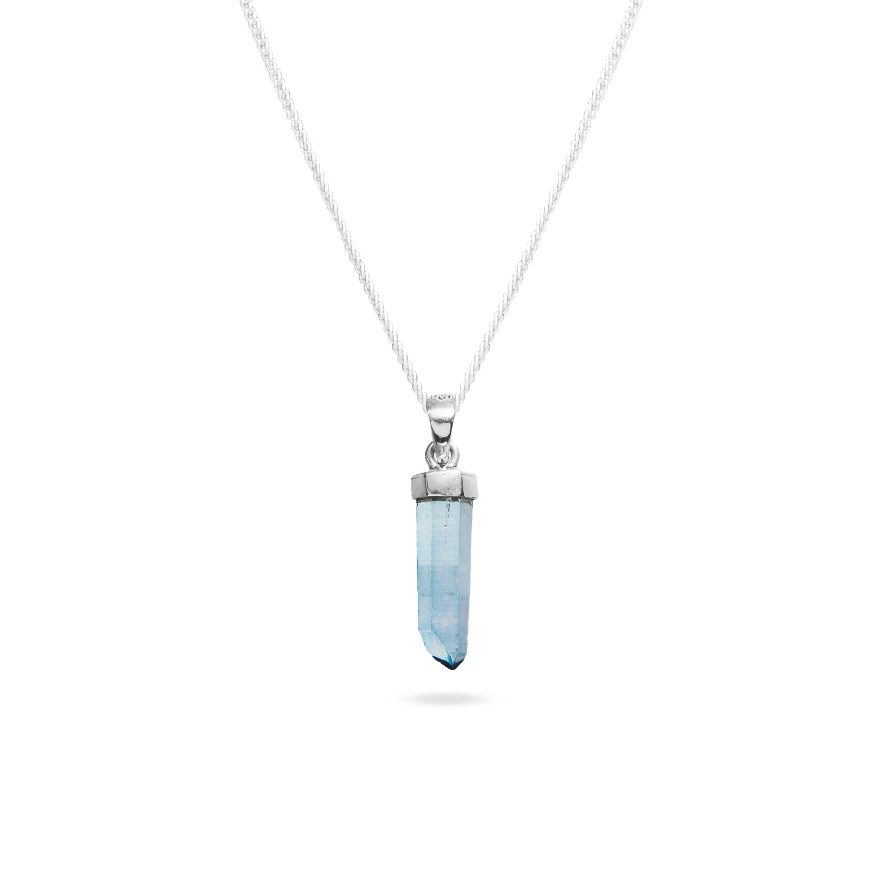 aqua aura pencil cap drop pendant 