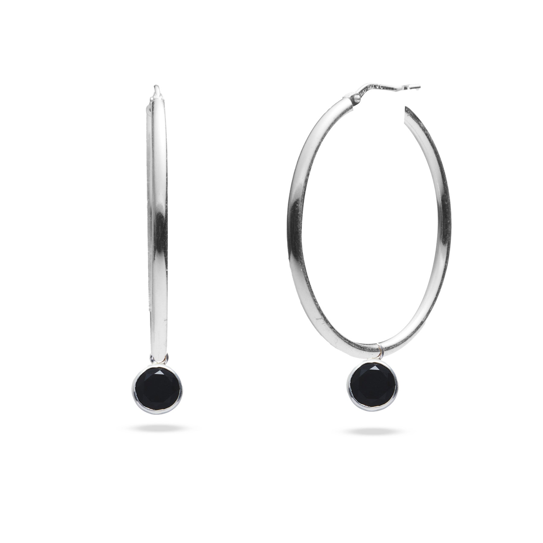 Black onyx round faceted hoop attachment 