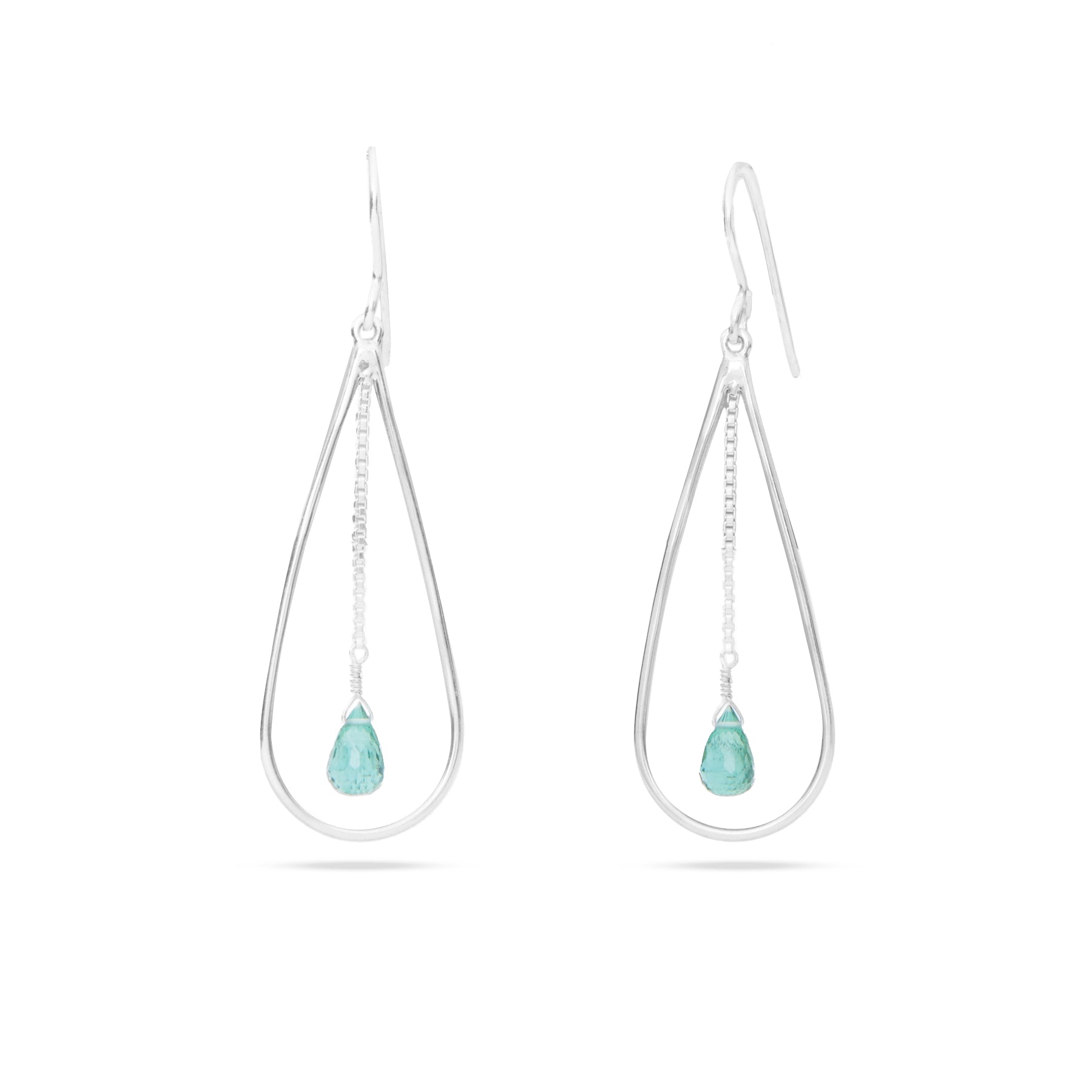 Green Tourmaline Drop Earrings