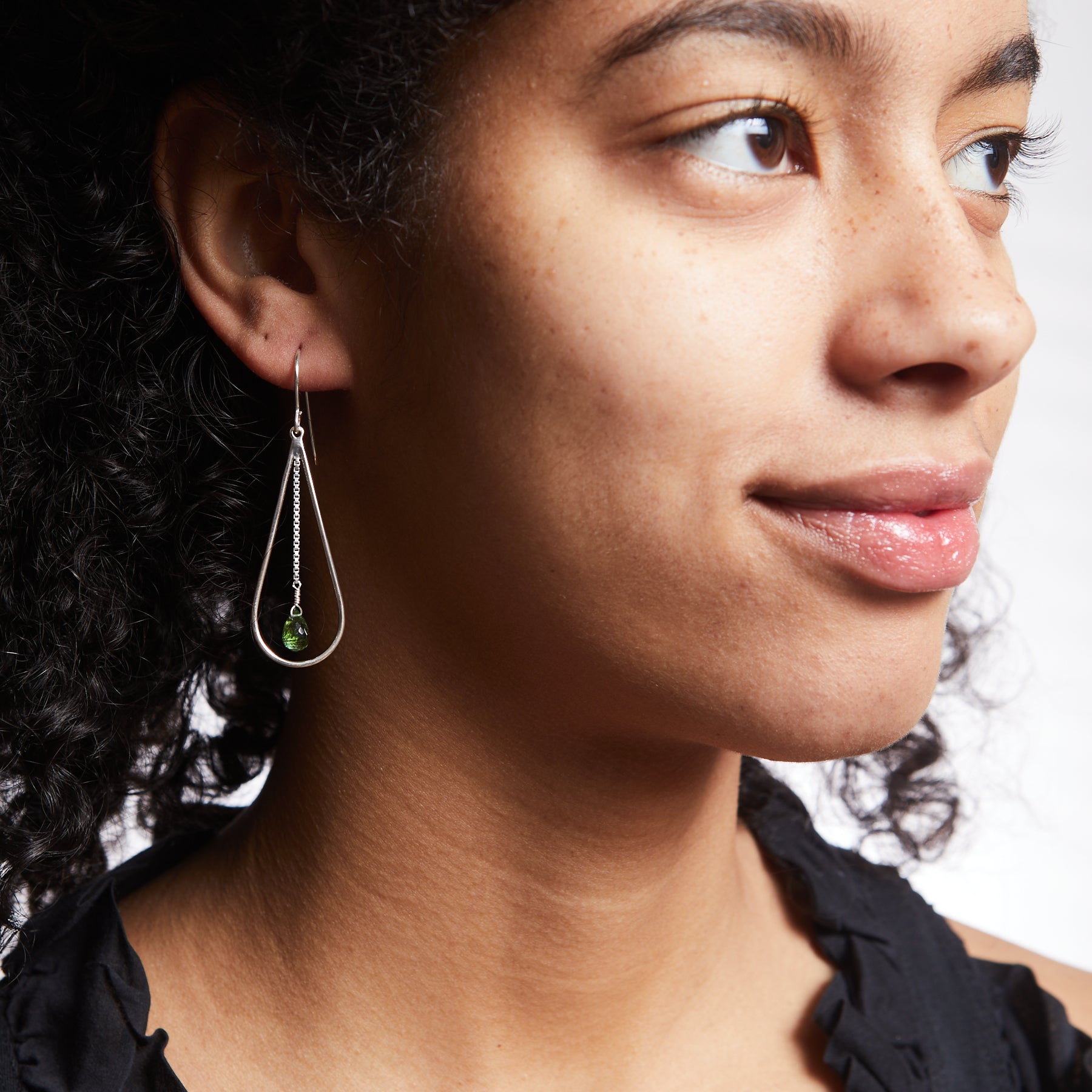 Green Tourmaline Drop Earrings