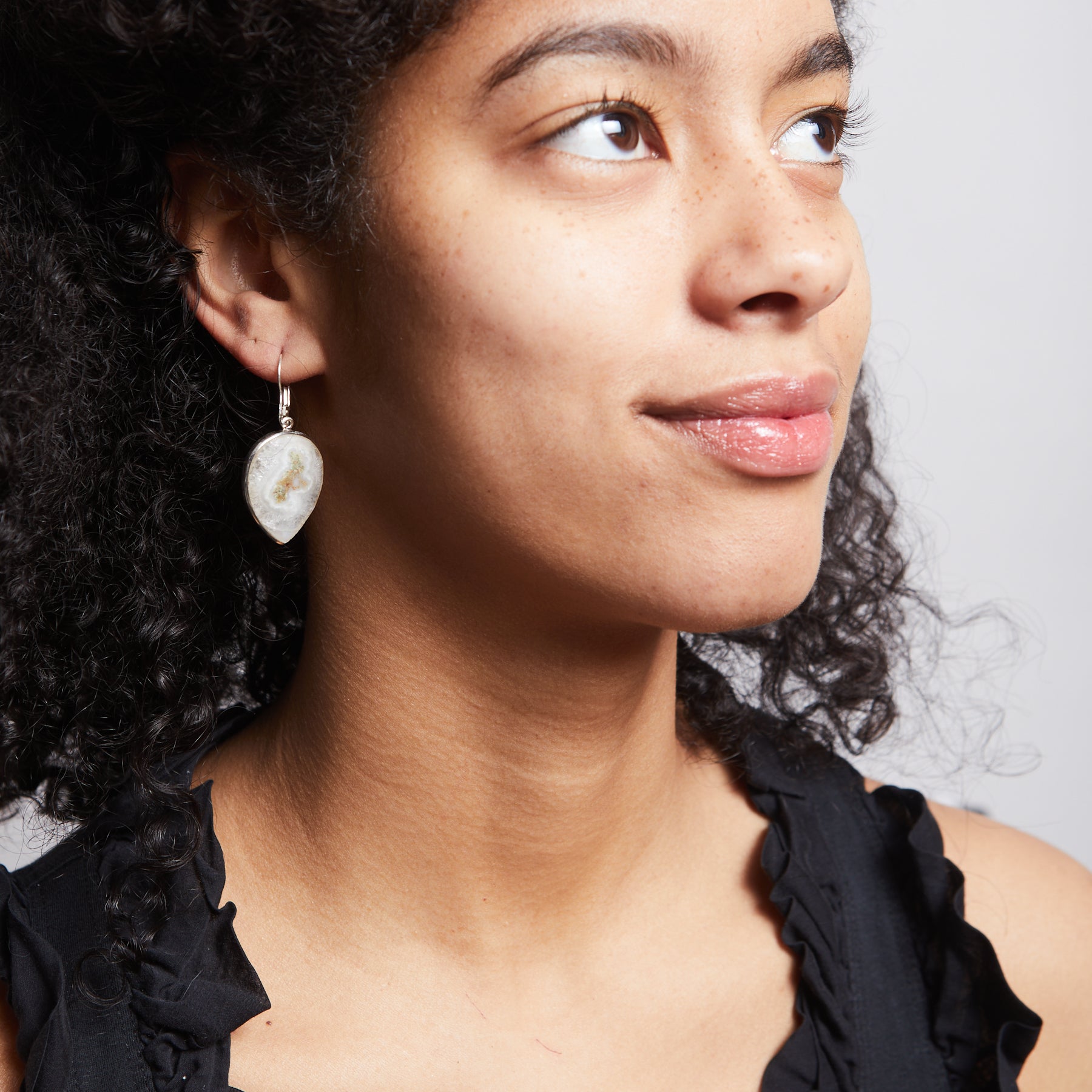 Solar quartz drop earrings