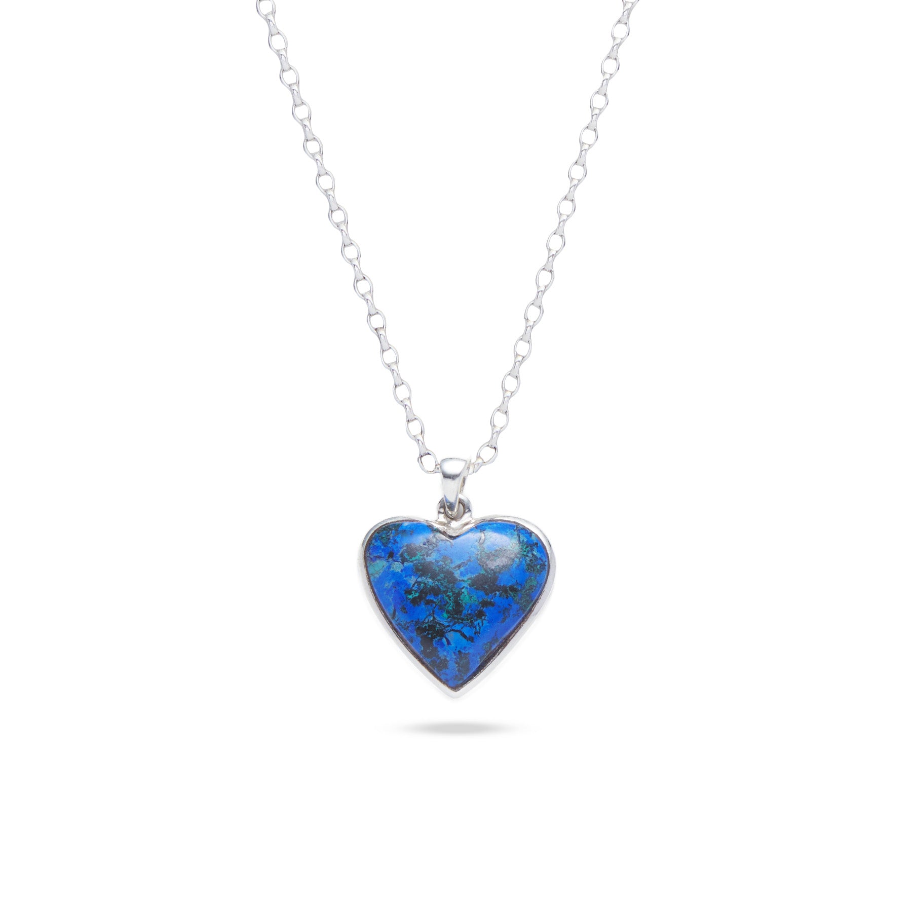 Azurite Turquoise Heart Necklace