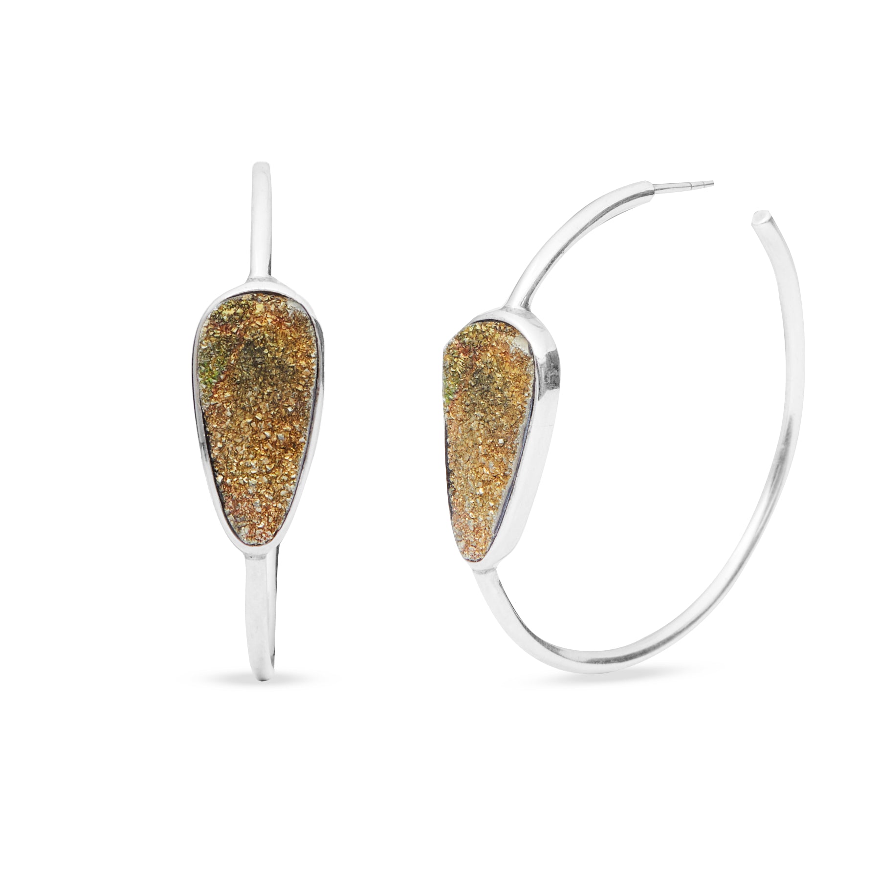 Rainbow Pyrite Drop Earrings