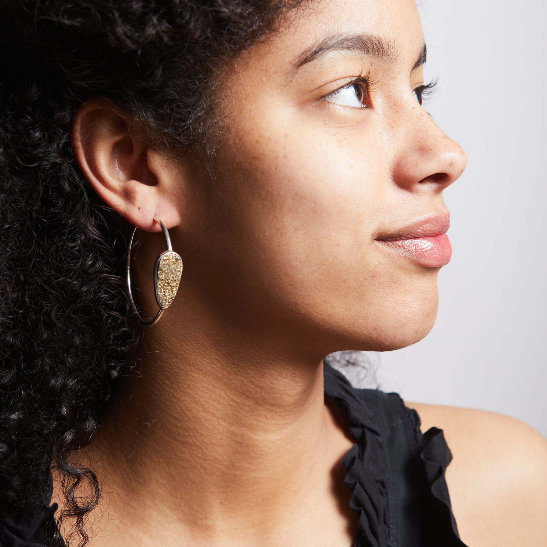 Rainbow Pyrite Drop Earrings