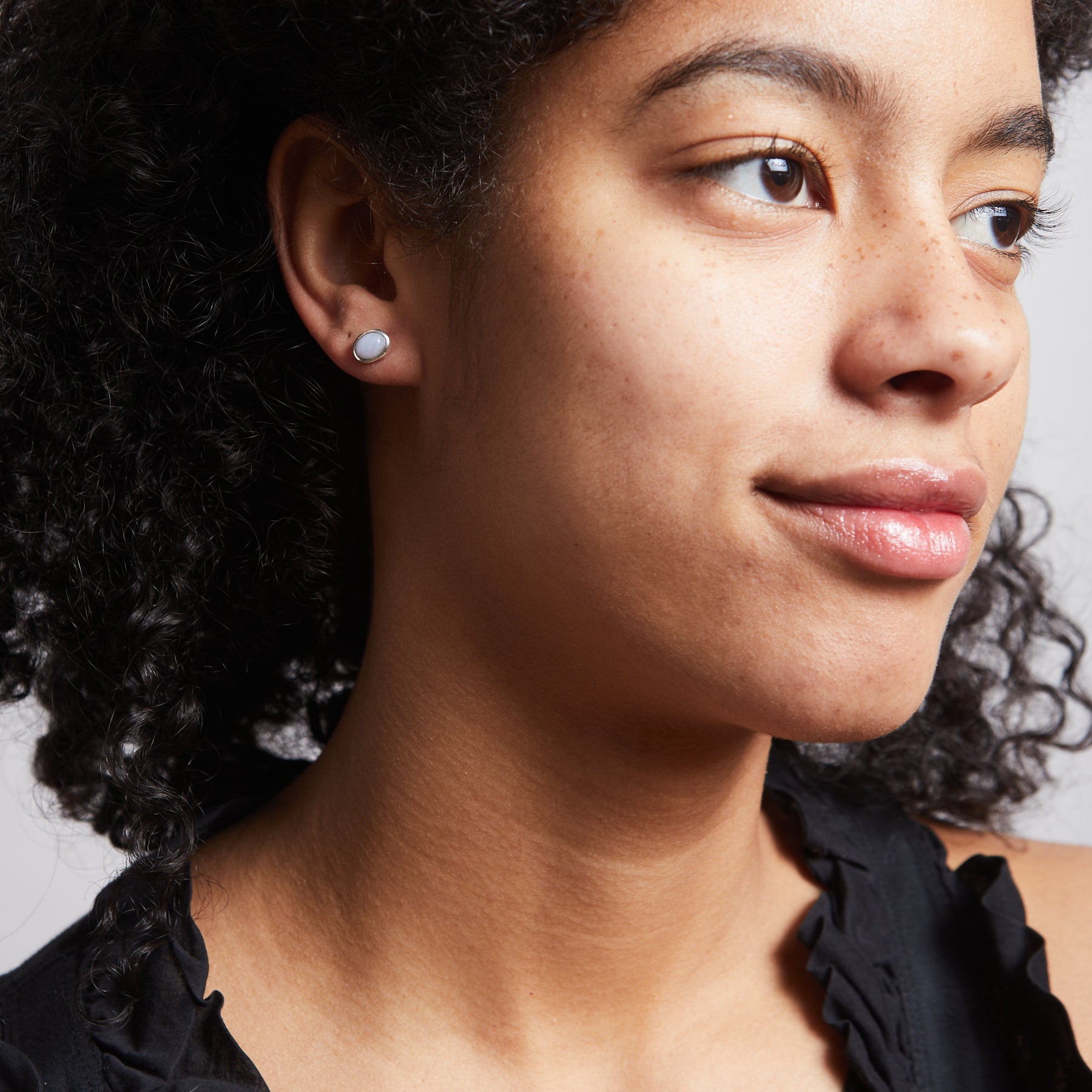 Blue Lace Agate Stud Earrings