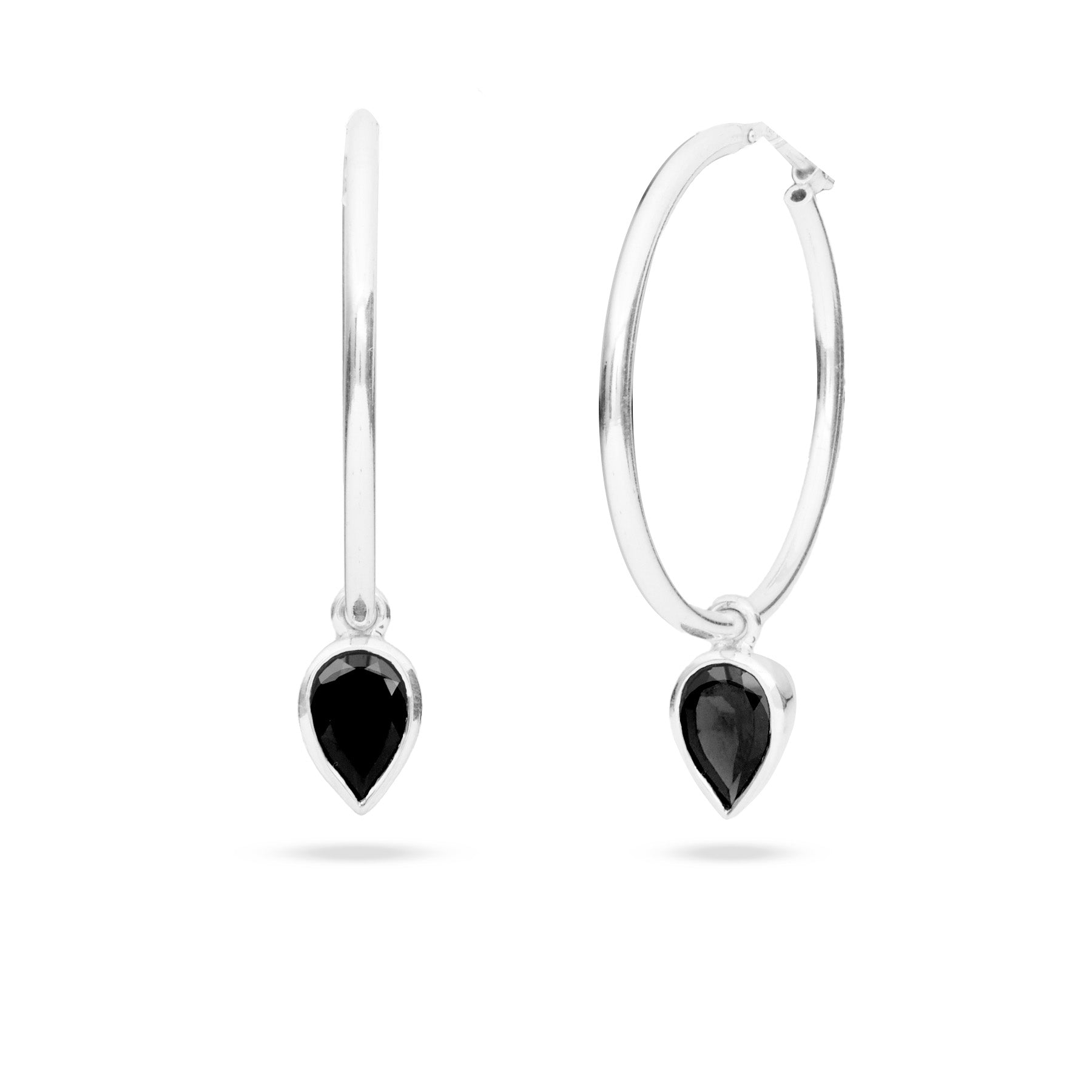 Black Onyx Hoops