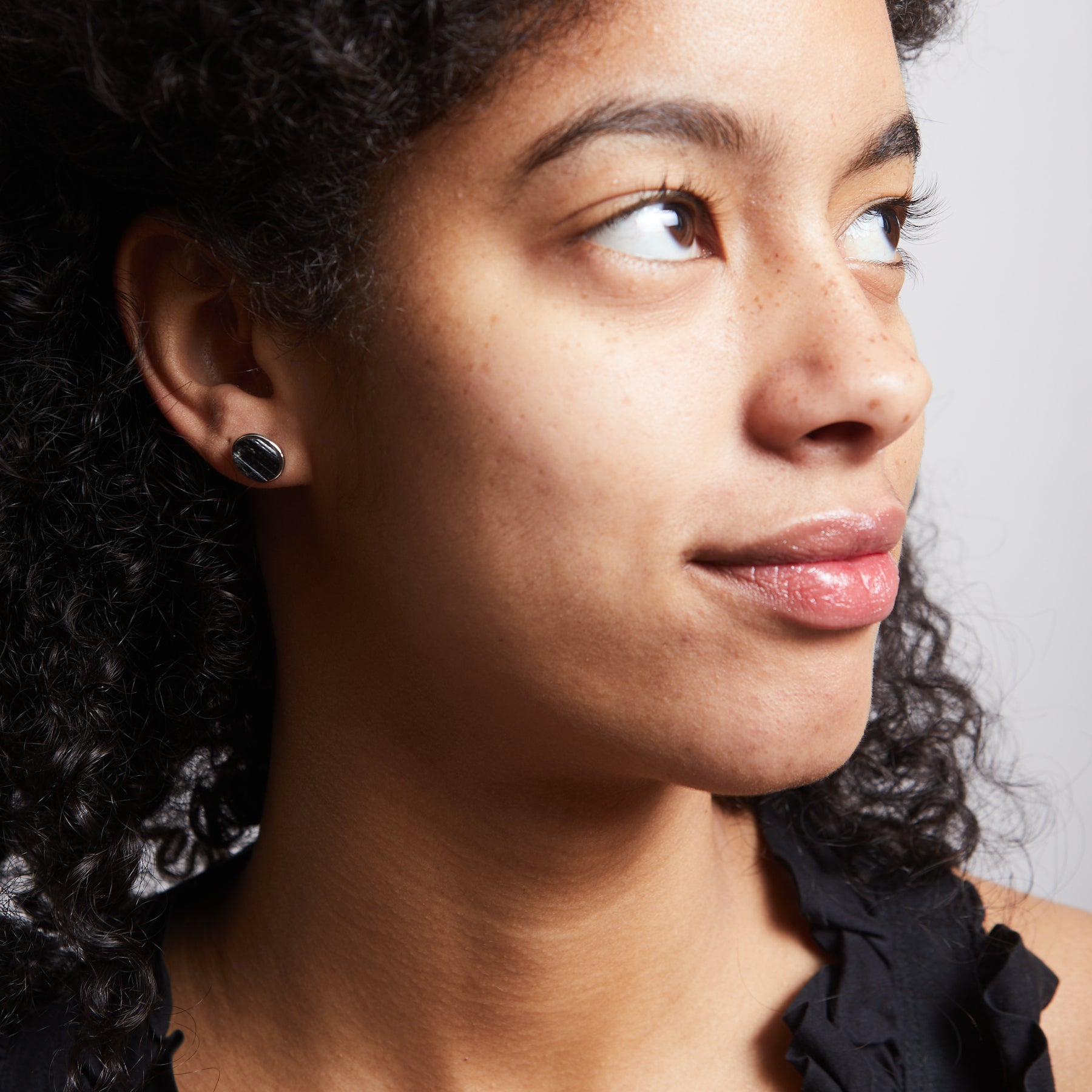 Black Tourmaline Stud Earrings