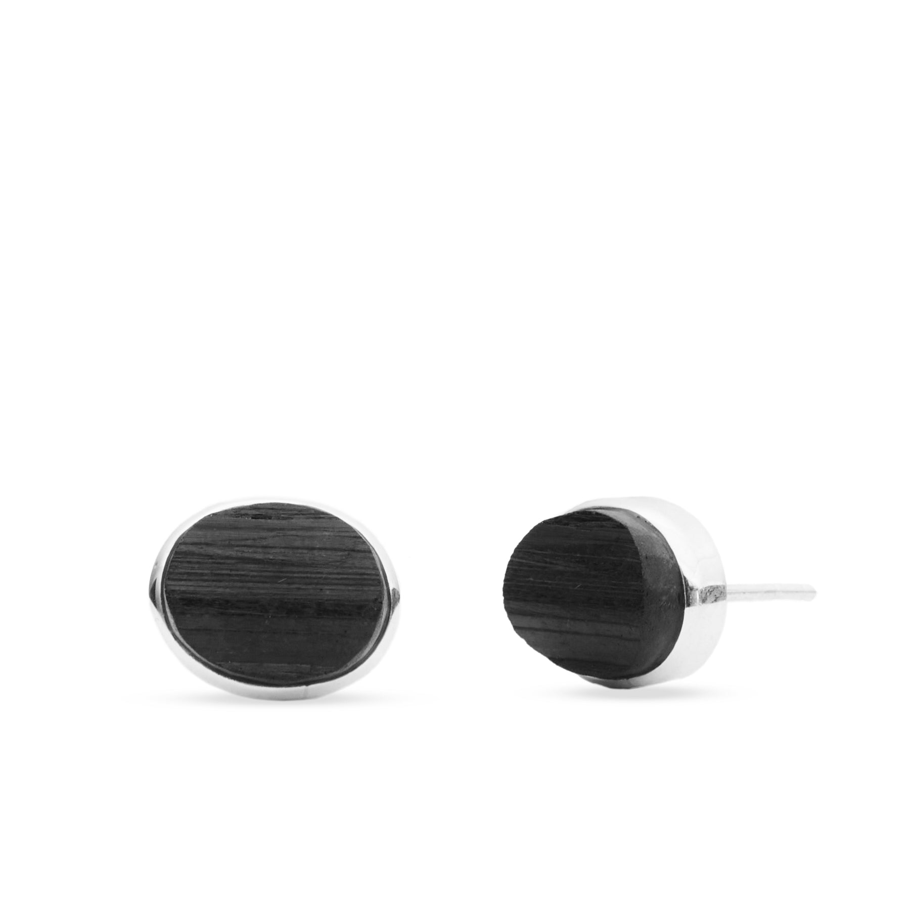 Black Tourmaline Stud Earrings