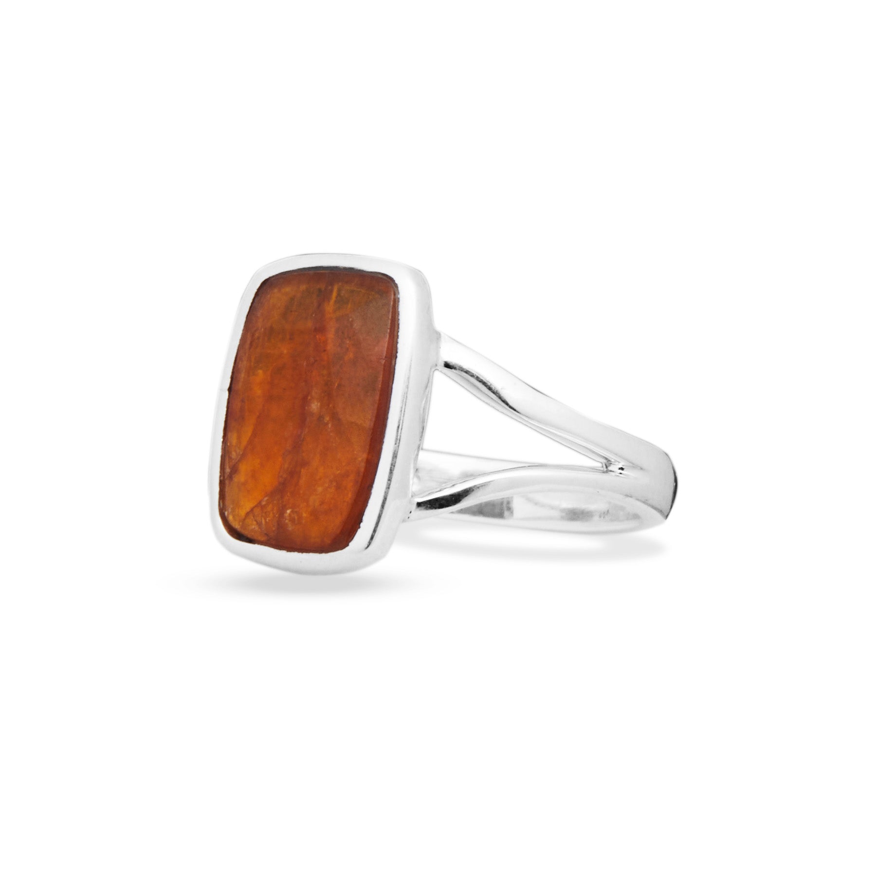 RECTANGLE ORANGE KYANITE RING