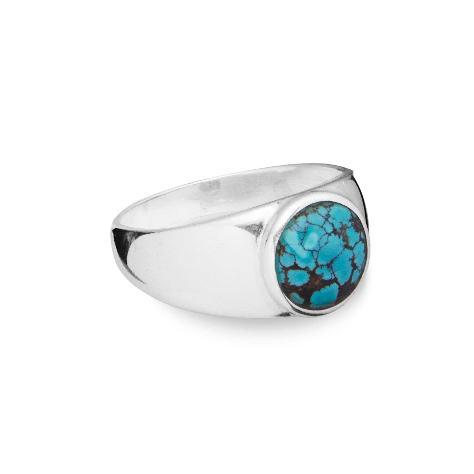 ROUND TIBETAN TURQUOISE RING 