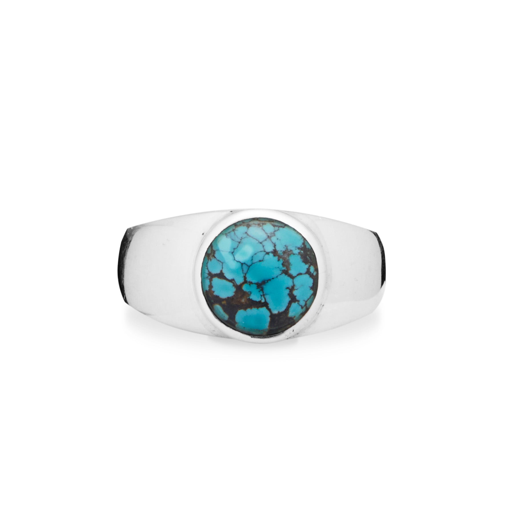 ROUND TIBETAN TURQUOISE RING 