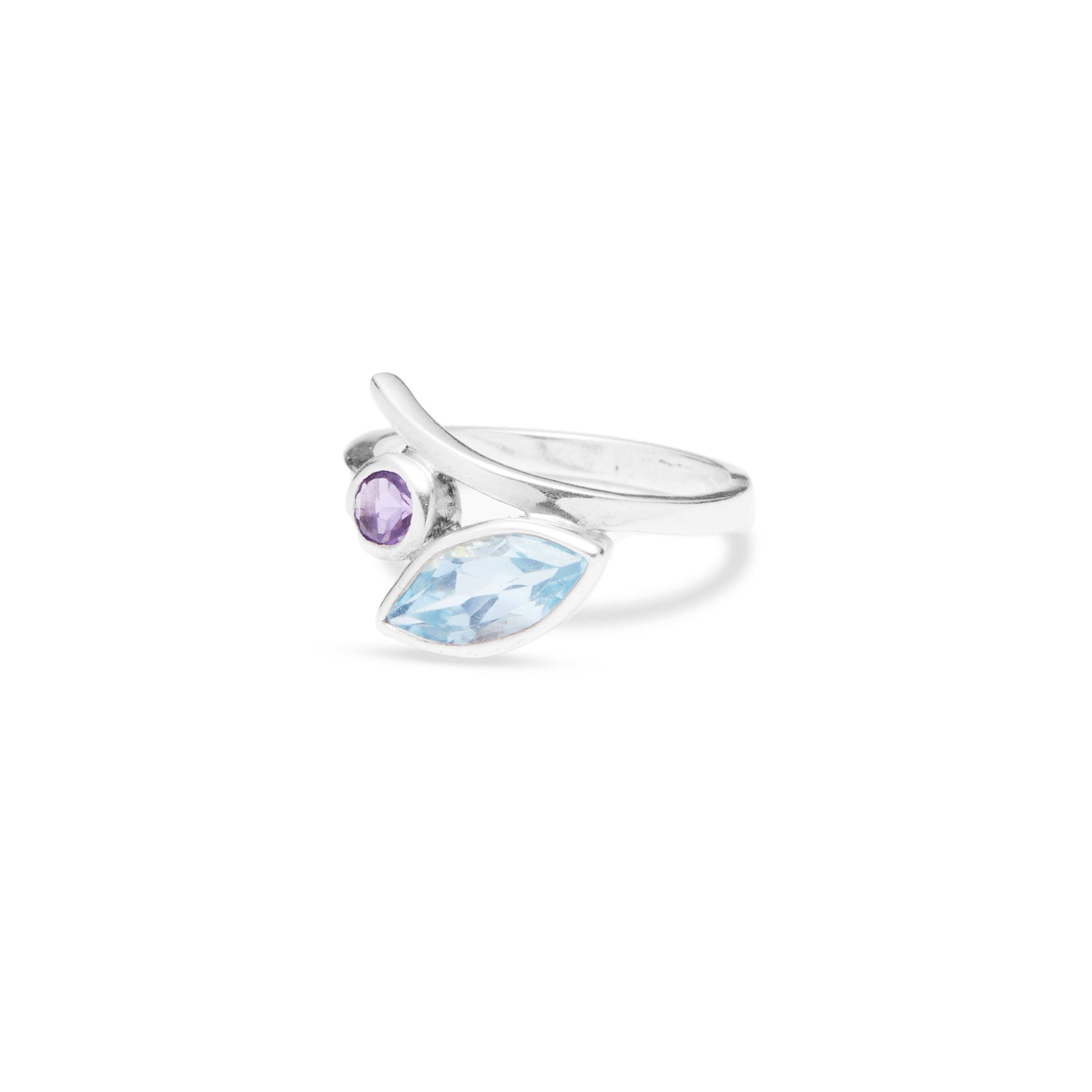 Blue Topaz & Amethyst Ring