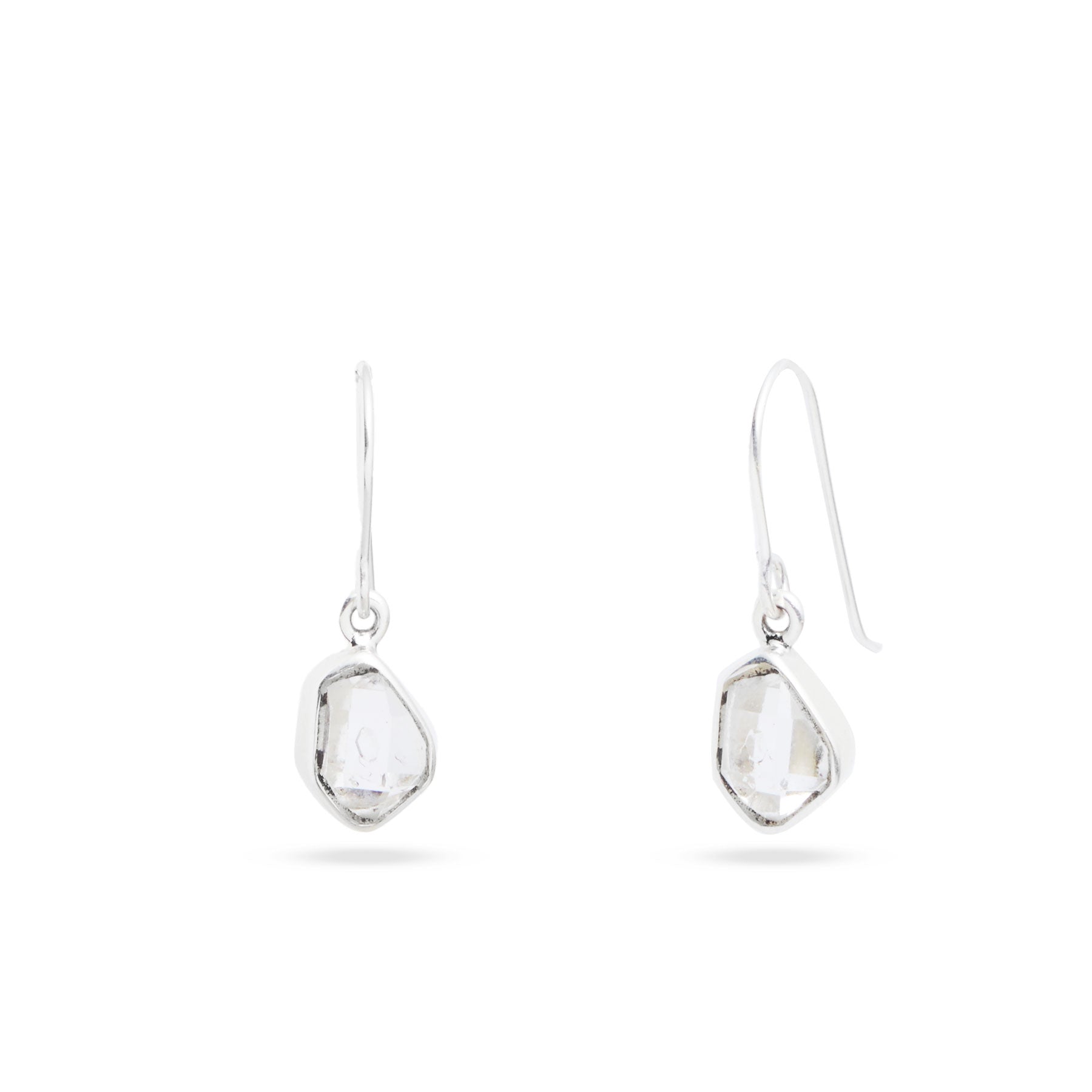 Herkimer Diamond freeform drop earrings 