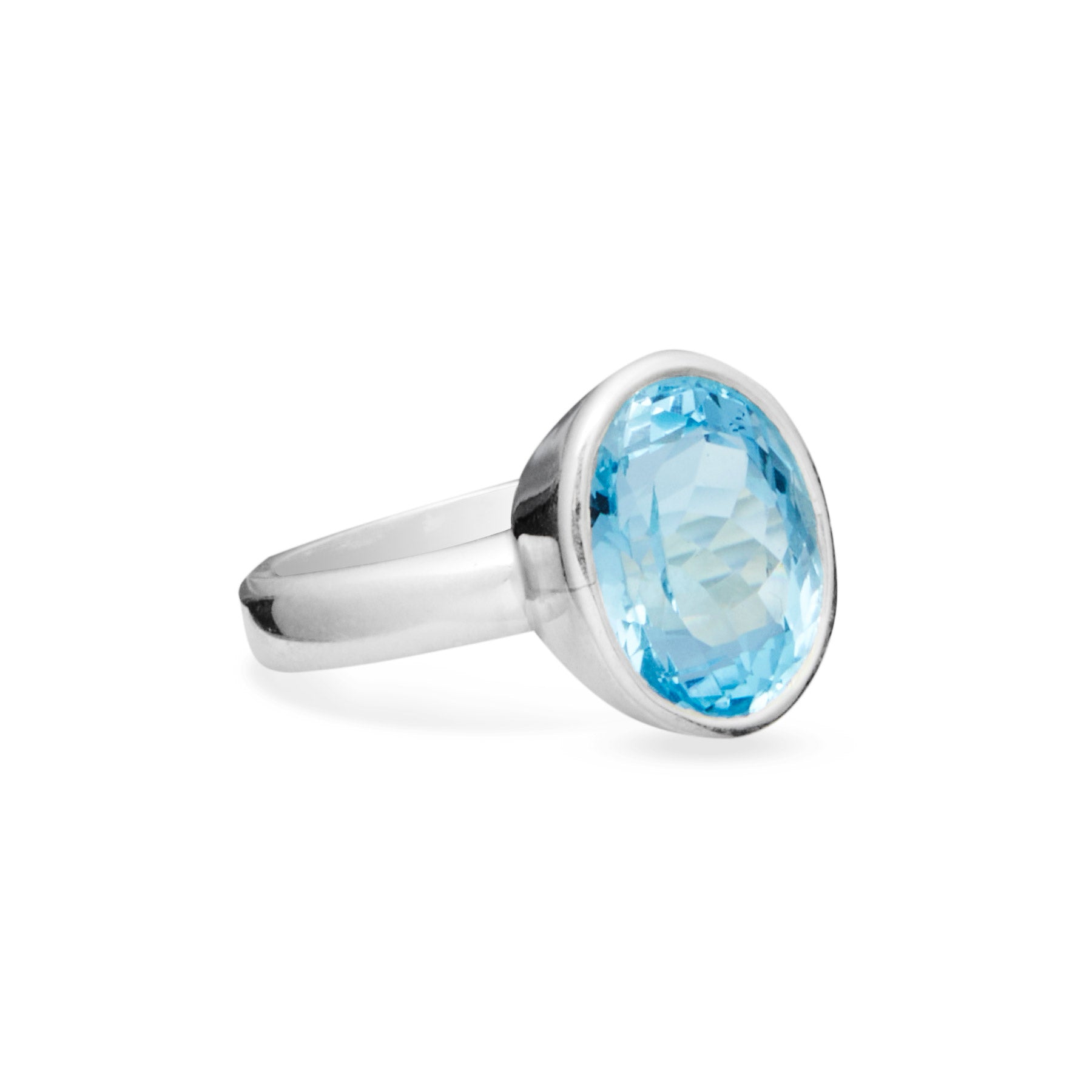 OVAL BLUE TOPAZ RING