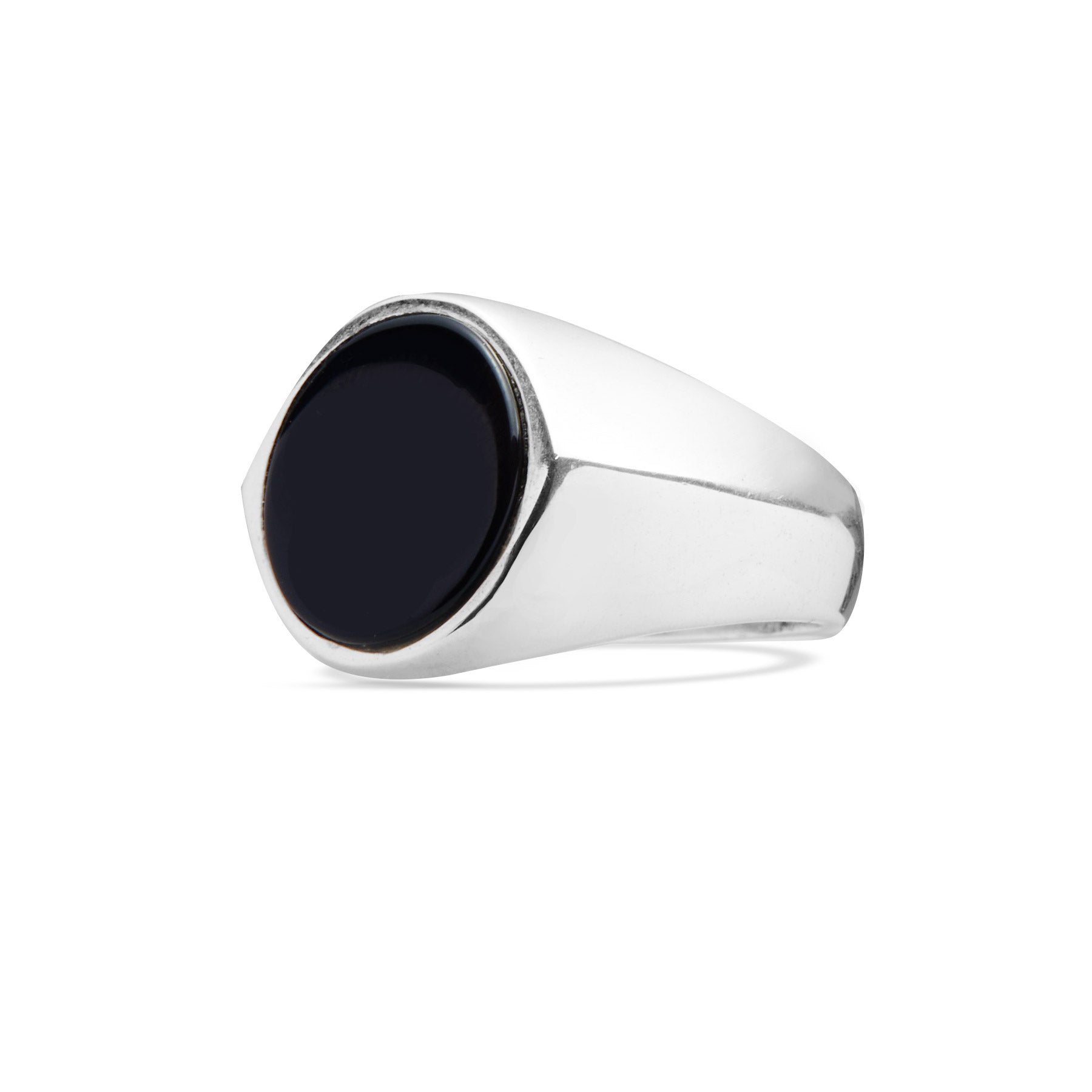 ROUND BLACK ONYX RING 