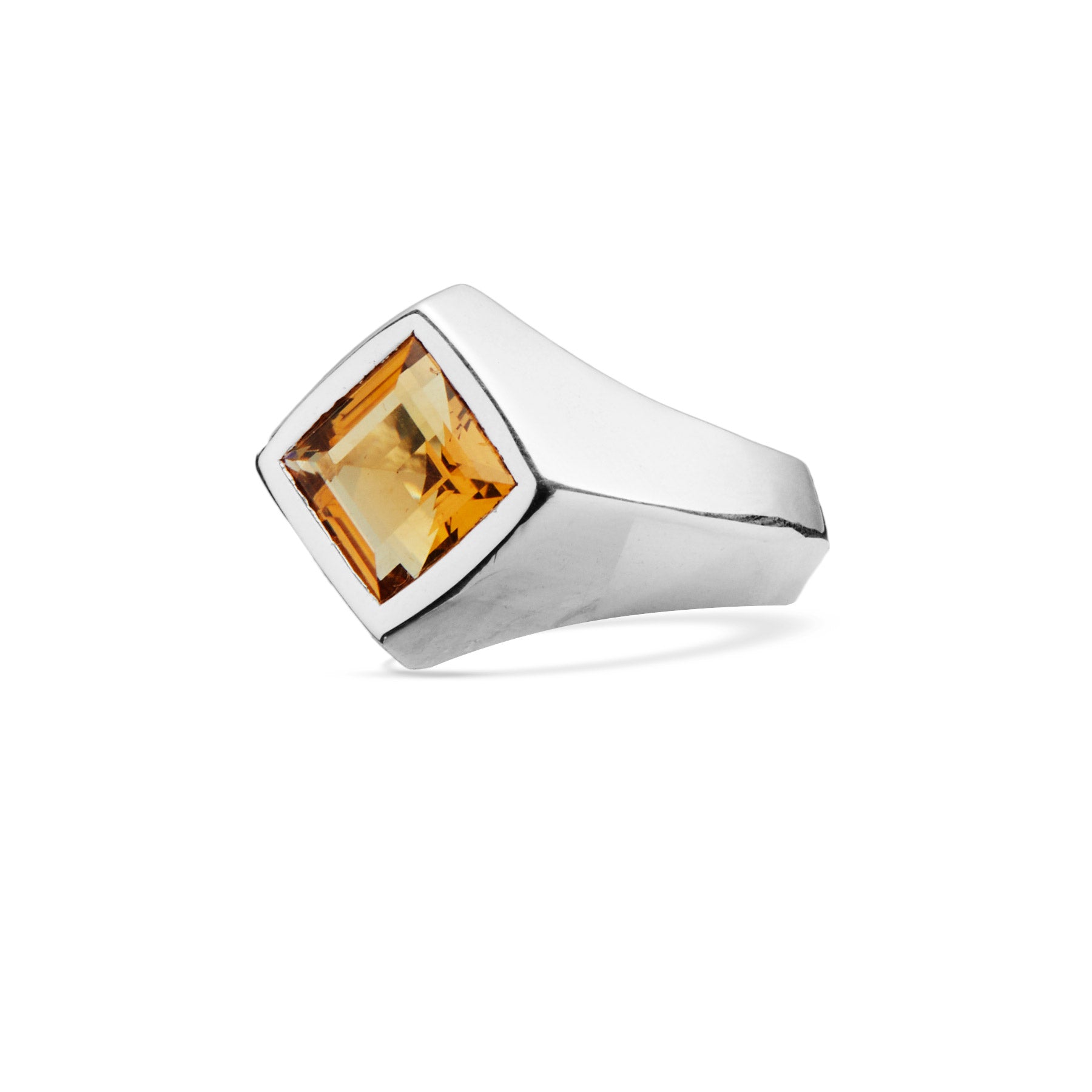 SQUARE CITRINE RING 