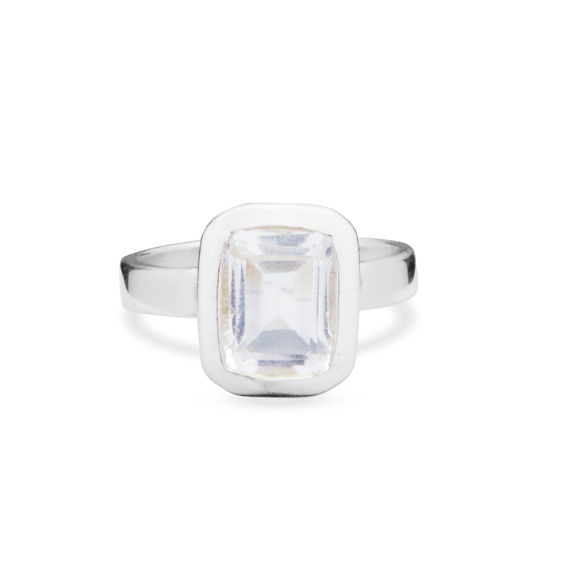 RECTANGLE CLEAR QUARTZ RING 