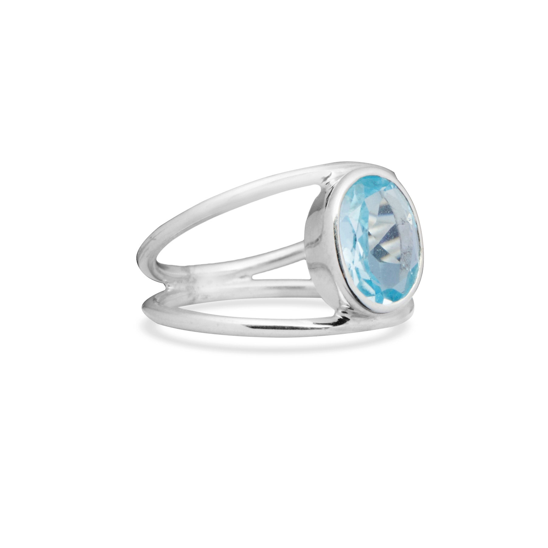 OVAL BLUE TOPAZ RING