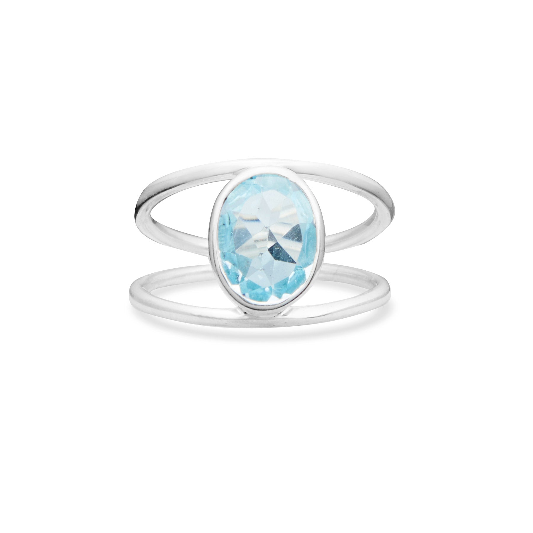 OVAL BLUE TOPAZ RING