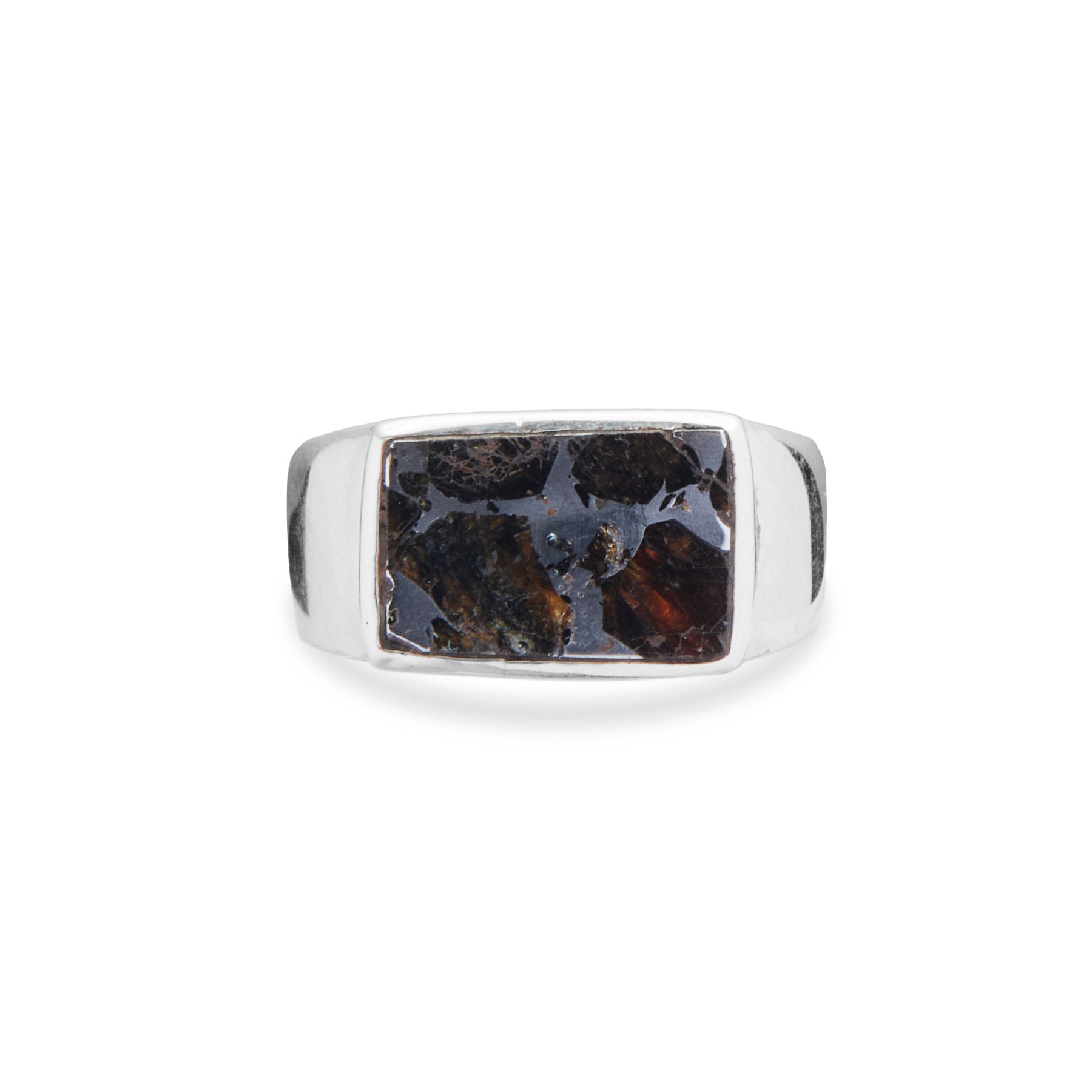 RECTANGLE PALLASITE RING 