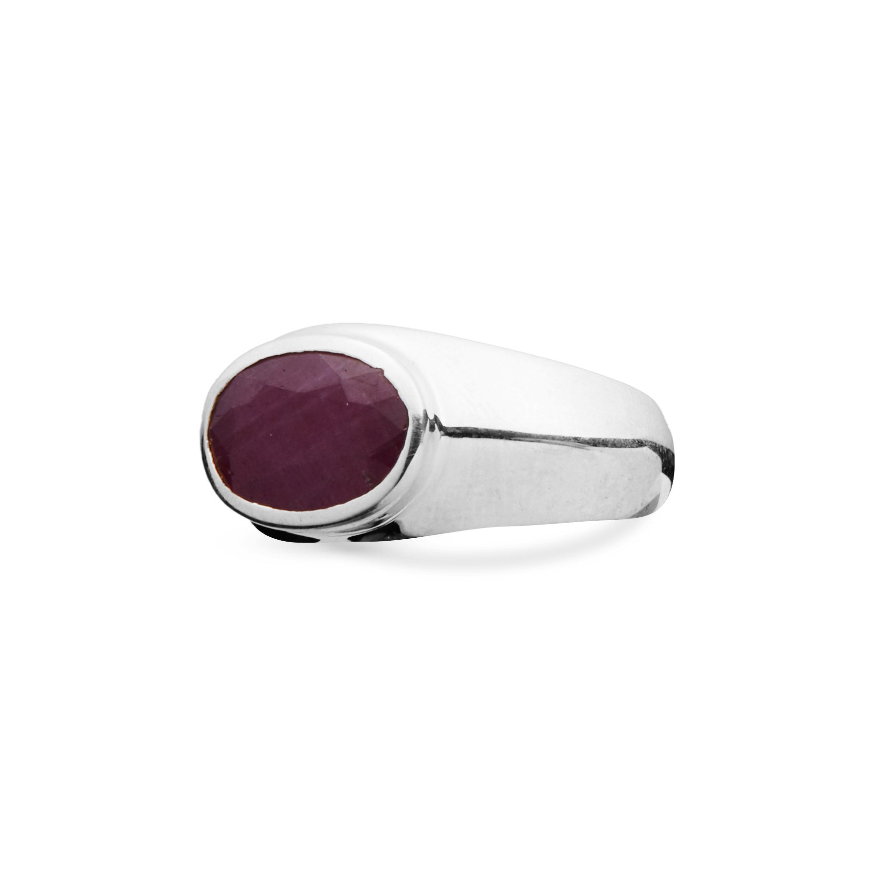 OVAL FACETED RUBY RING 